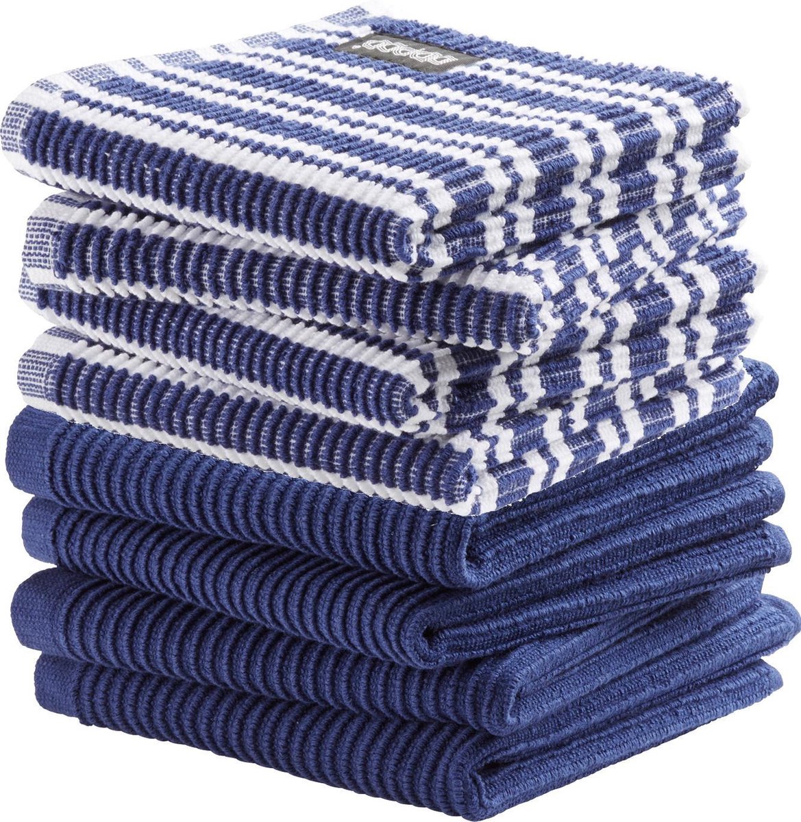 DDDDD Combiset Vaatdoek Basic (4 Stuks) + Classic (4 Stuks) - - Blauw