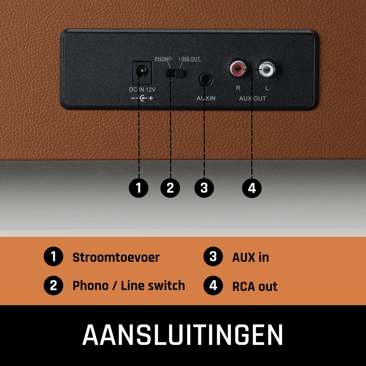 Lenco Platenspeler Met 4 Ingebouwde Luidsprekers Ls-430bn - Bruin