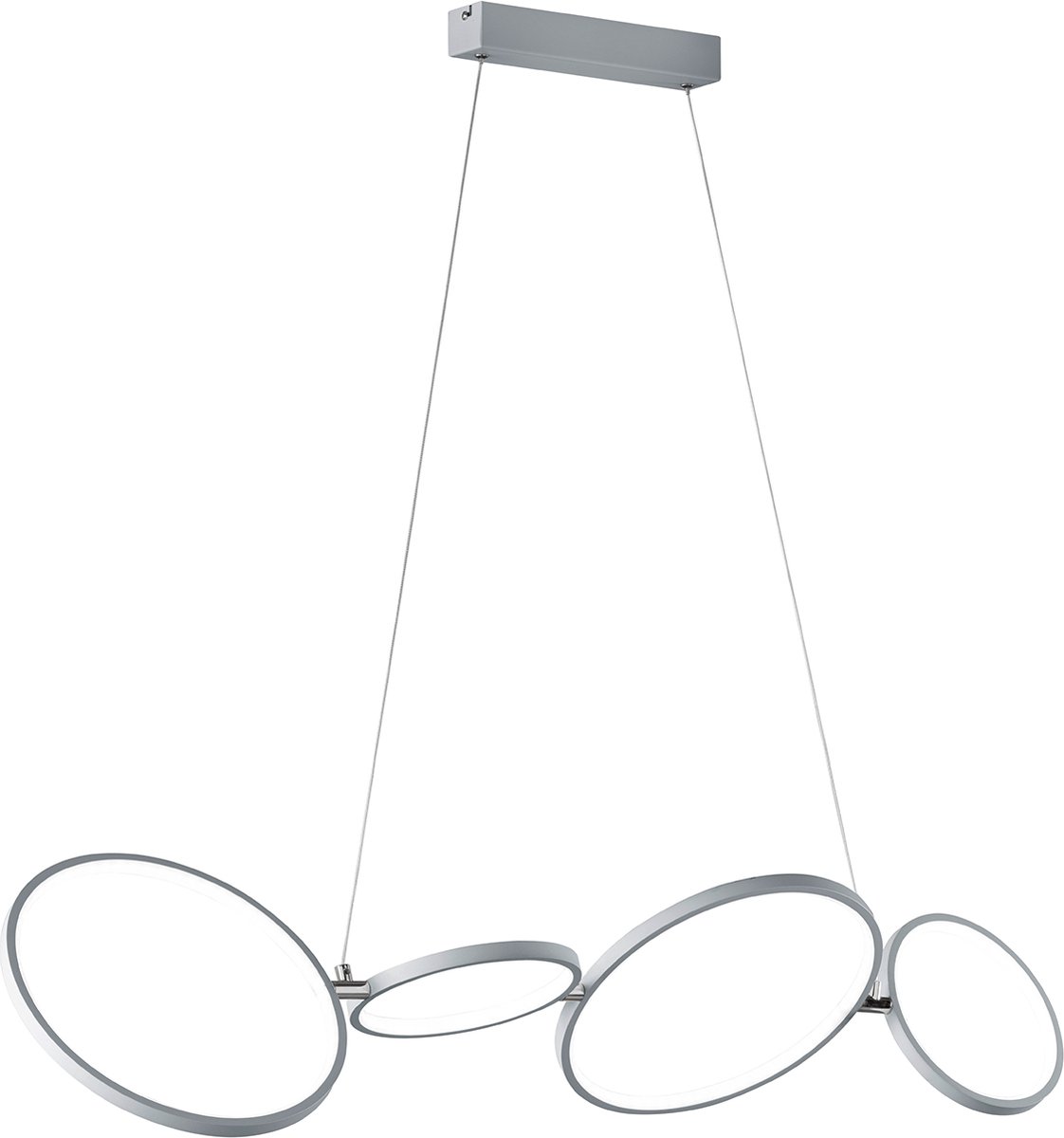 BES LED Led Hanglamp - Trion Rondy - 37w - Warm 3000k - Dimbaar - Rechthoek - Mat Zilver - Aluminium - Wit