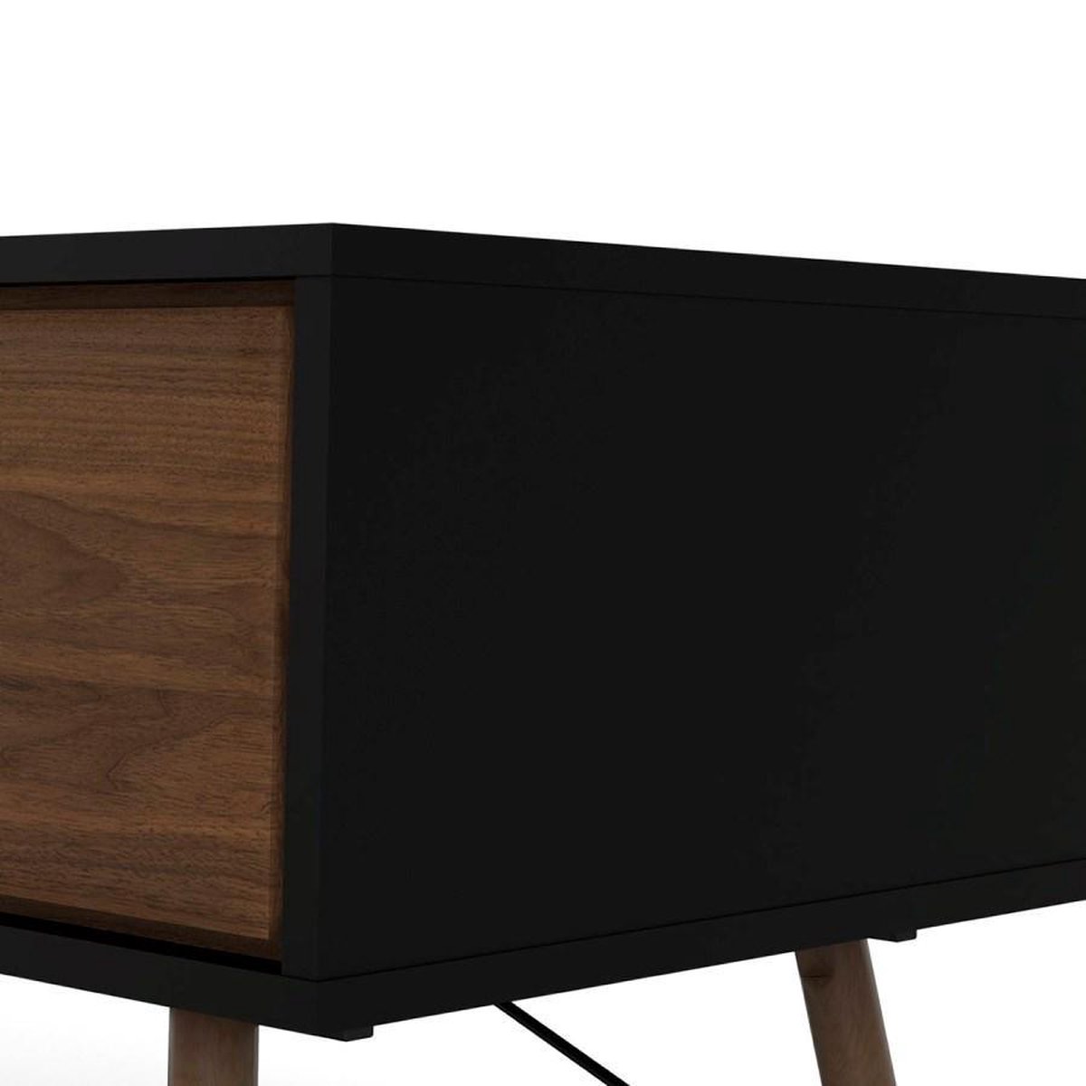 Rye Salontafel 1 Lade Mat, Walnoot Decor. - Zwart
