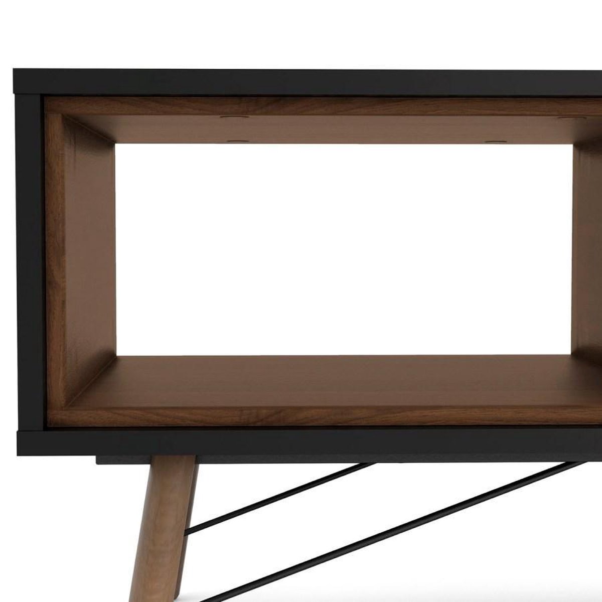 Rye Salontafel 1 Lade Mat, Walnoot Decor. - Zwart
