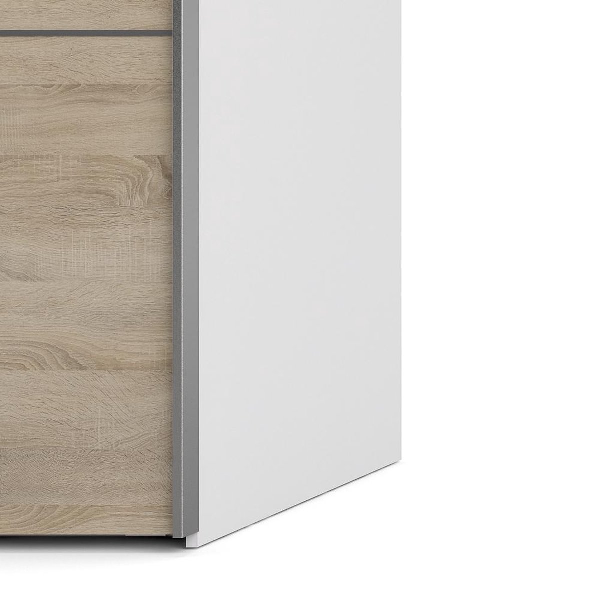 Veto Schuifdeurkast 2 Deuren Breed 183 Cm, Eiken Decor. - Wit