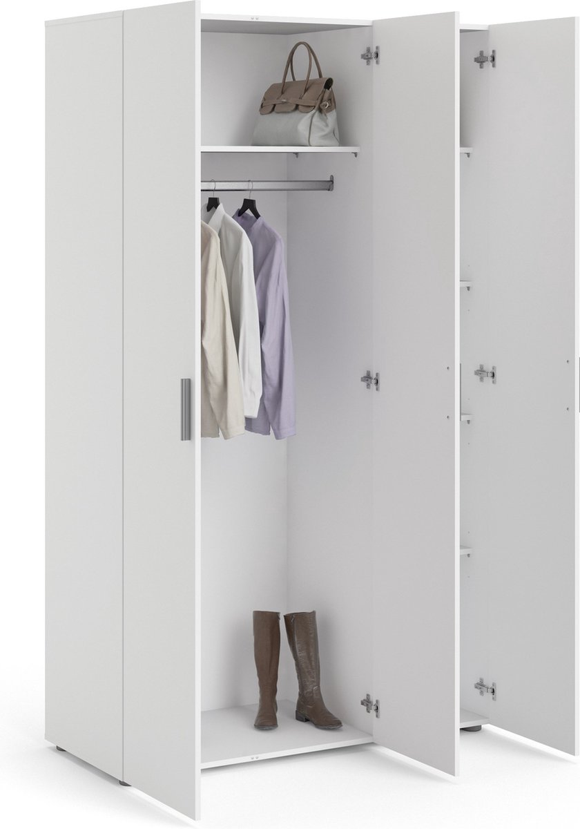 Petra Kledingkast 3 Deuren. - Wit