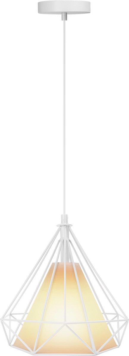 Aigostar 13a4d - Hanglampen -Retro E27 Enkele Kop Hanglamp -60w- Voor Binnen - Industriële - Eetkamer - Pendellamp - - Wit