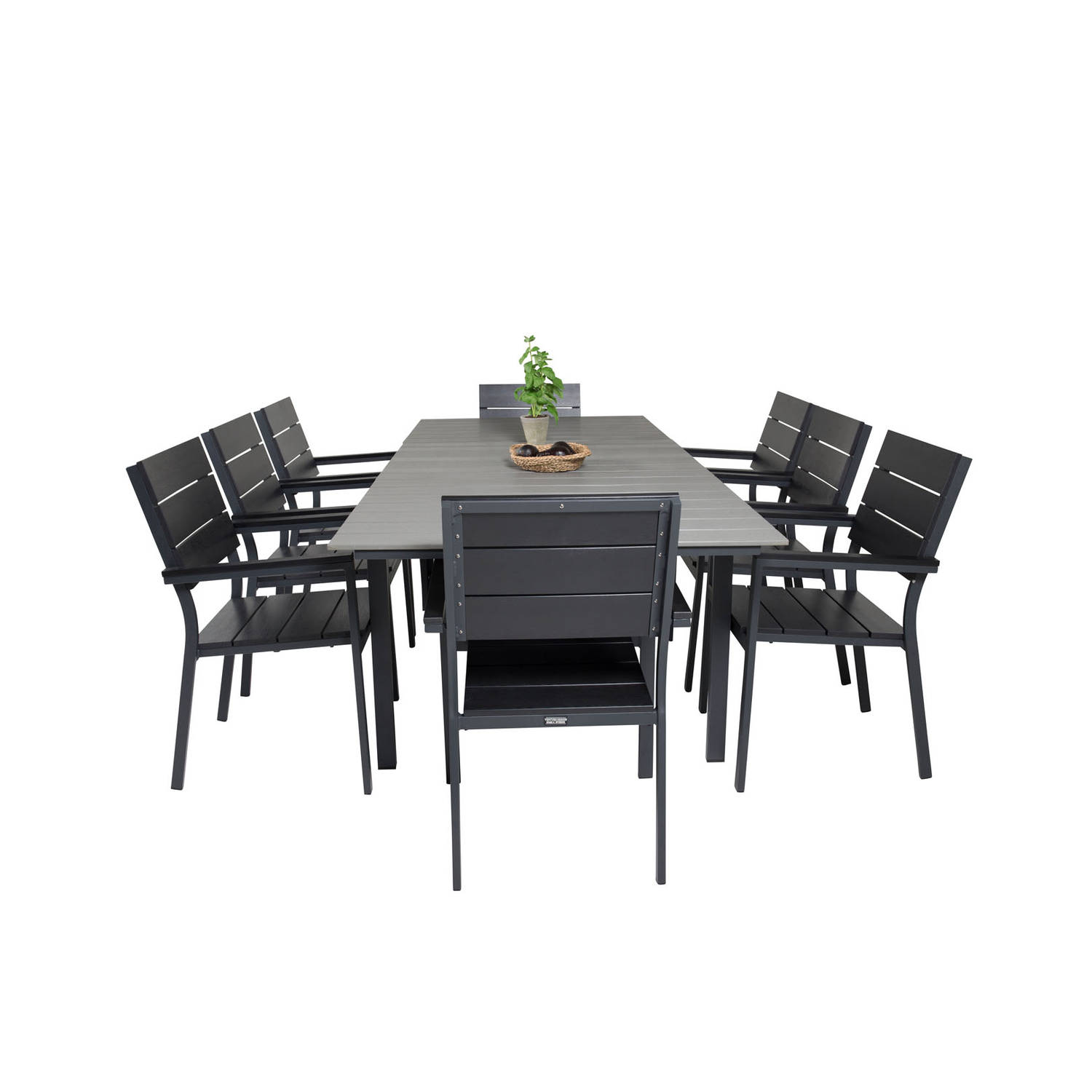 Levels Tuinmeubelset Tafel 100x160/240cm En 8 Stoel Levels,. - Grijs