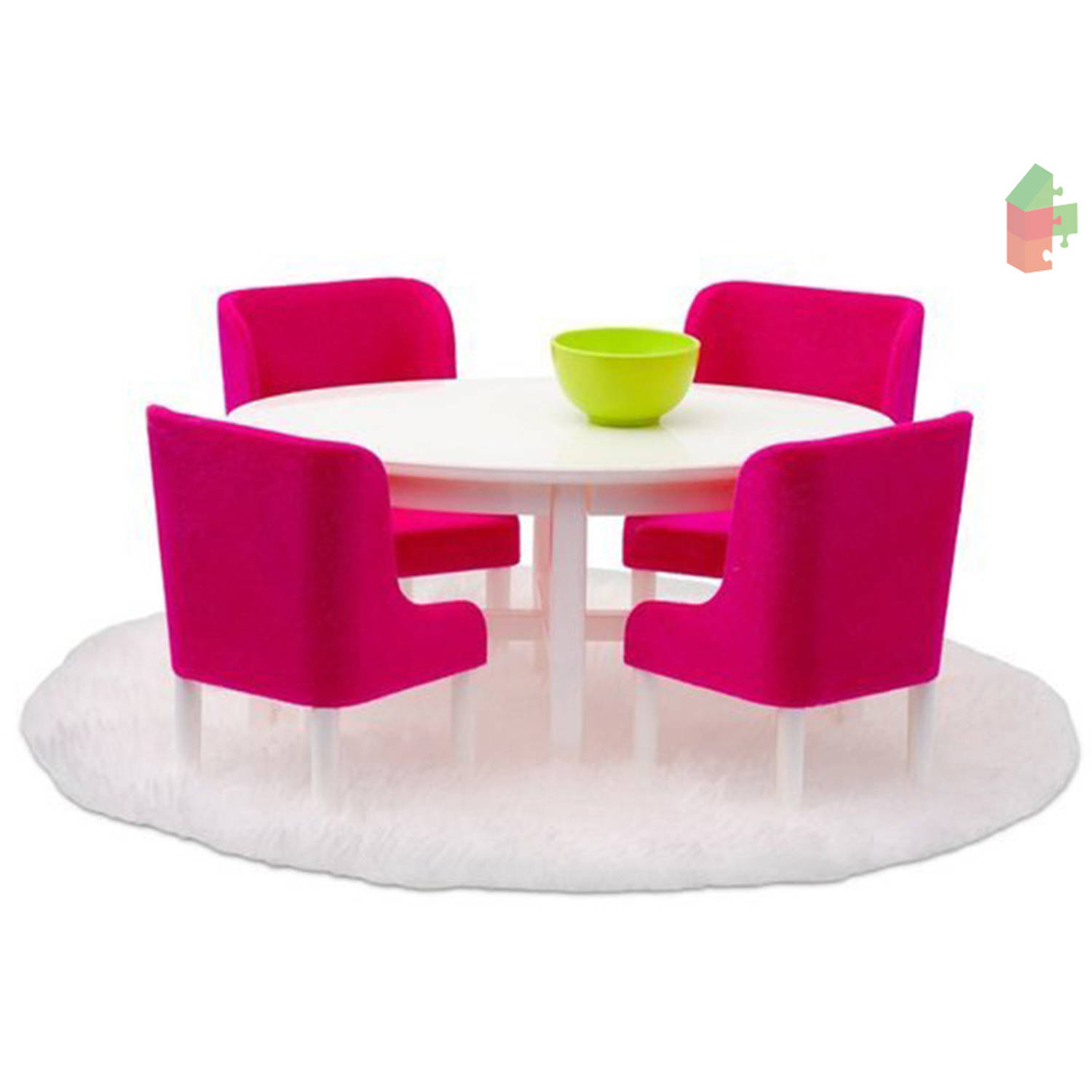 Lundby Smaland Poppenhuis Eetkamerset - Roze