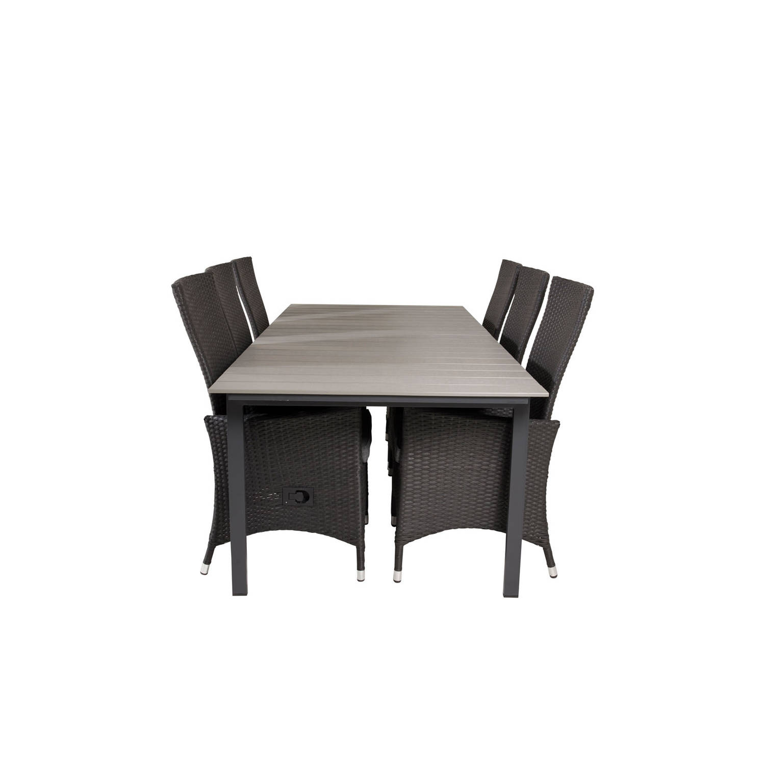 Levels Tuinmeubelset Tafel 100x229/310cm En 6 Stoel Padova,. - Grijs