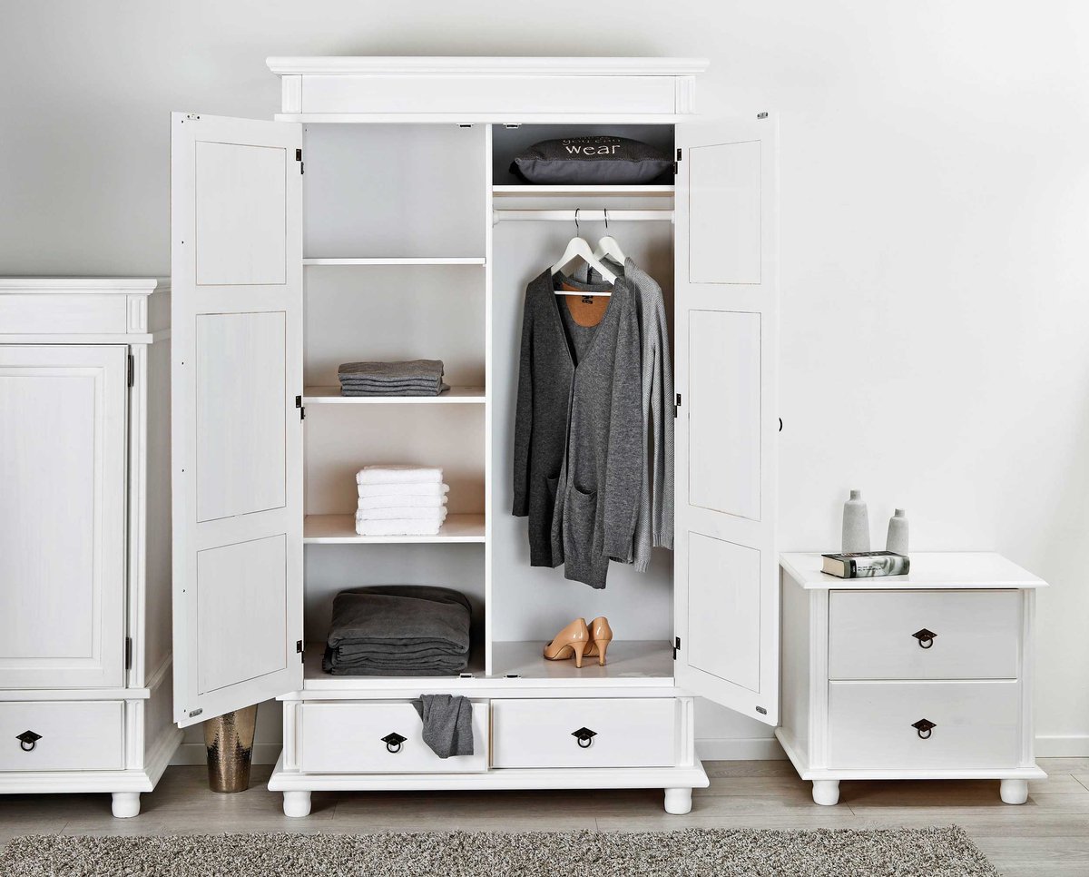 Tweedeurs Kledingkast Met Laden Danz. - Wit