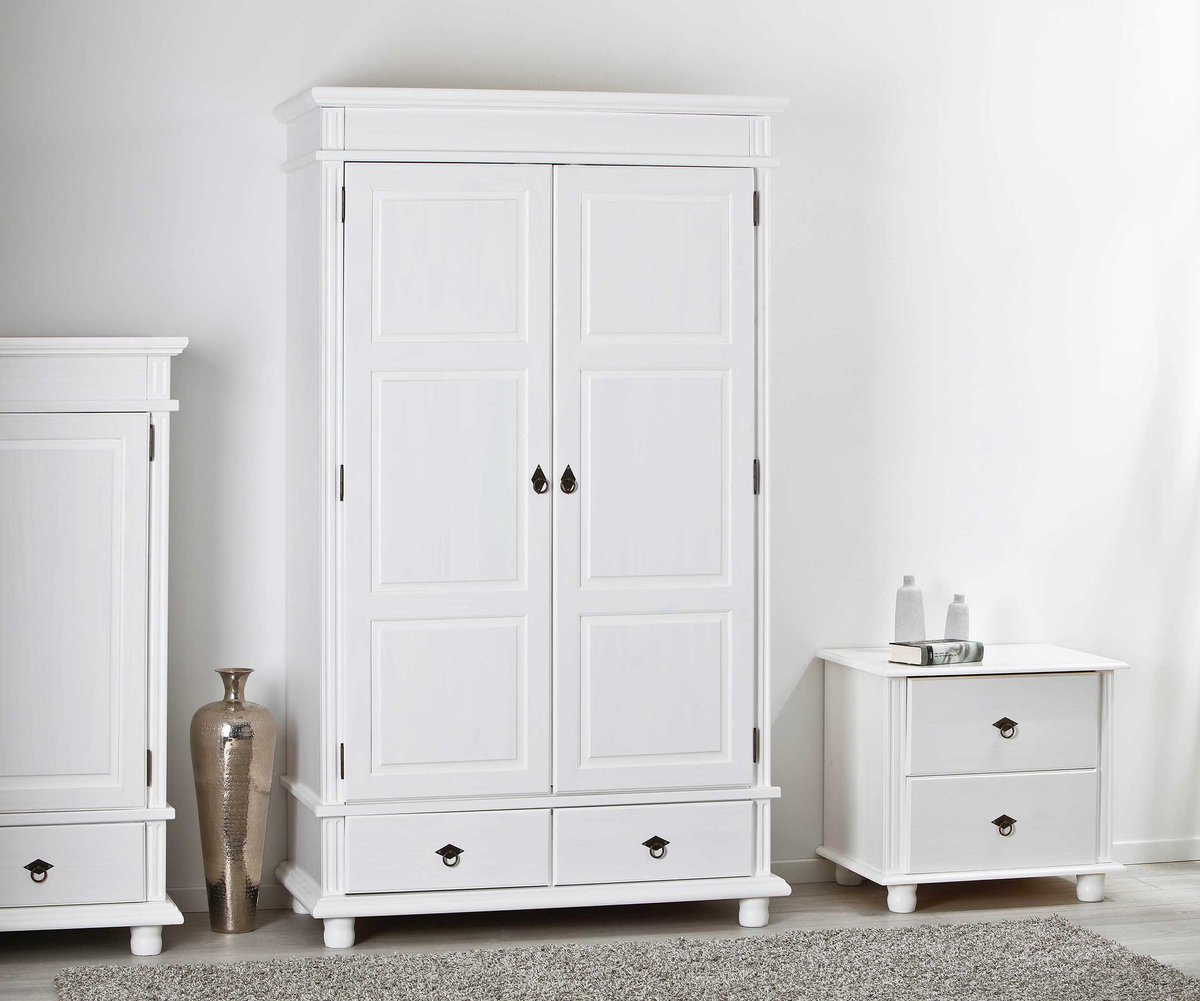 Tweedeurs Kledingkast Met Laden Danz. - Wit