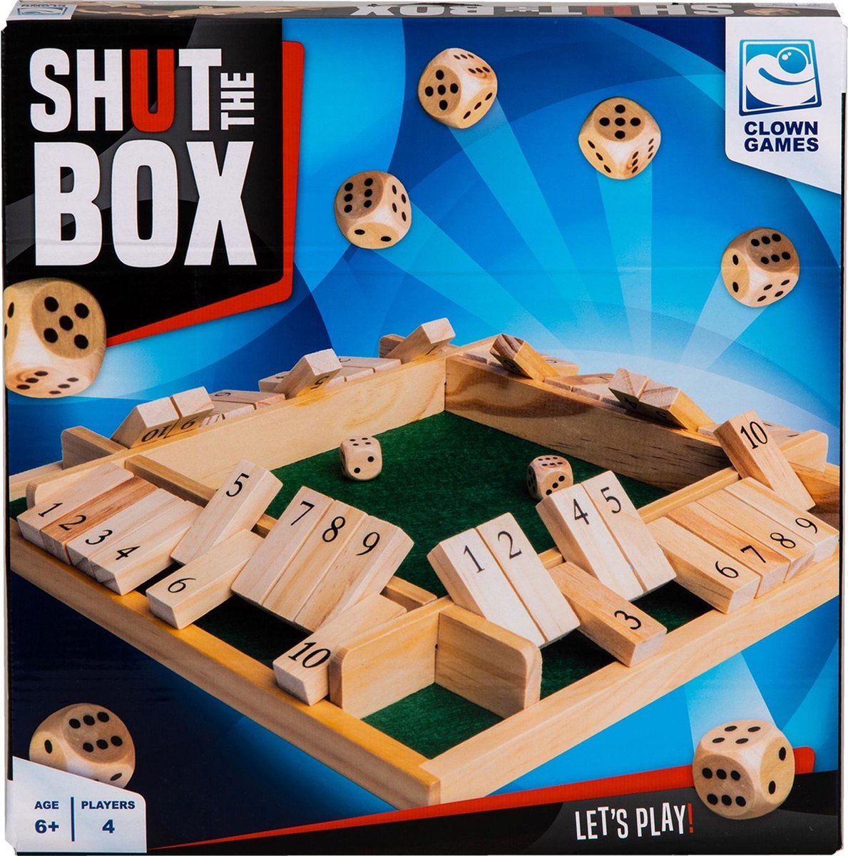 Clown Games Shut The Box Spel Hout