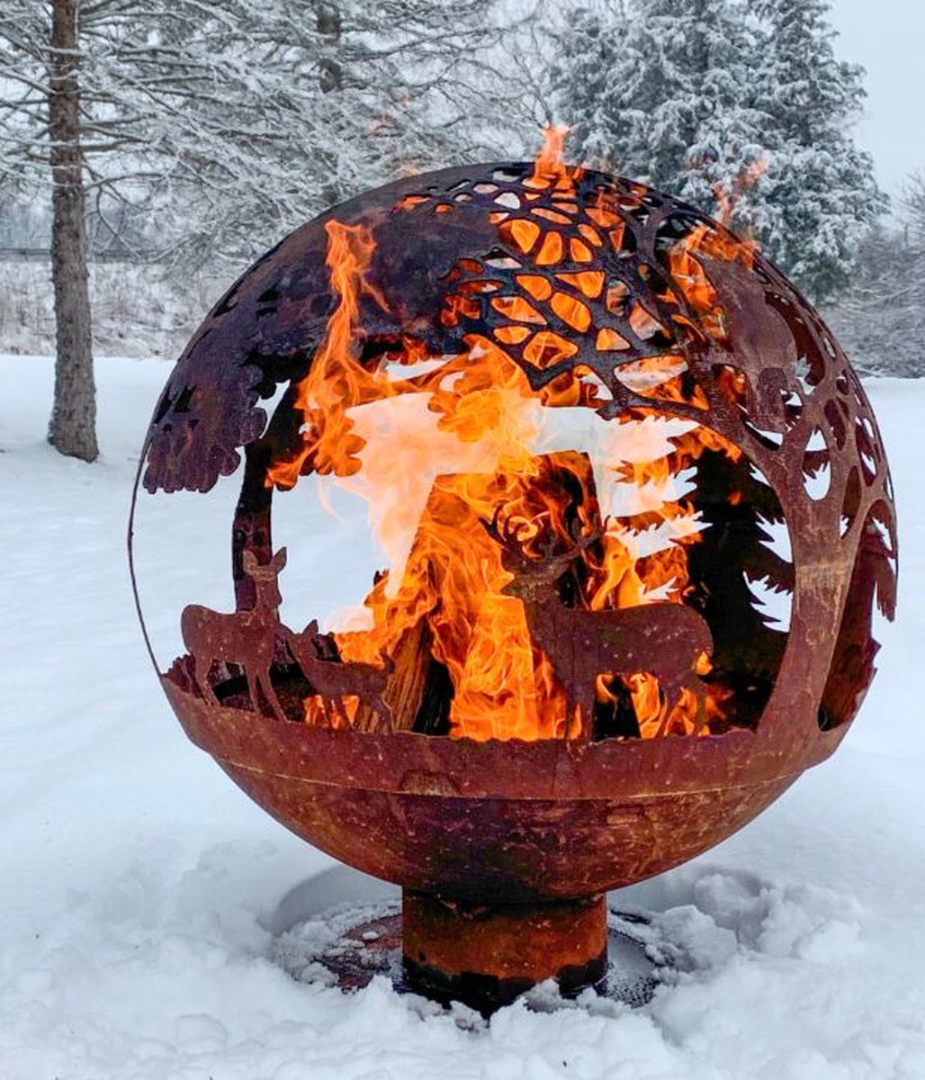 Esschert Design Vuurkorf 57,5 X 57,5 X 66 Cm Staal Roest - Bruin