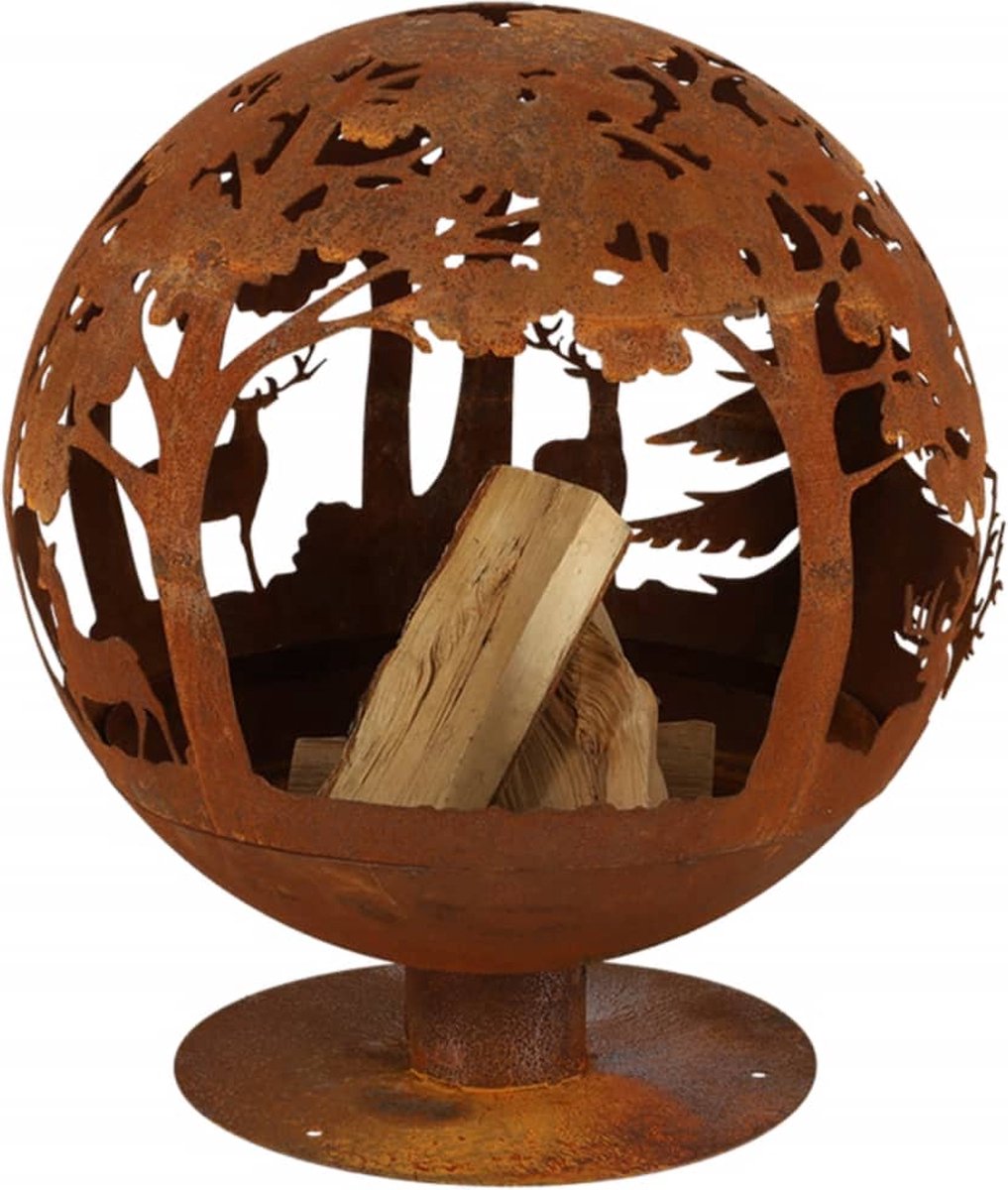 Esschert Design Vuurkorf 57,5 X 57,5 X 66 Cm Staal Roest - Bruin