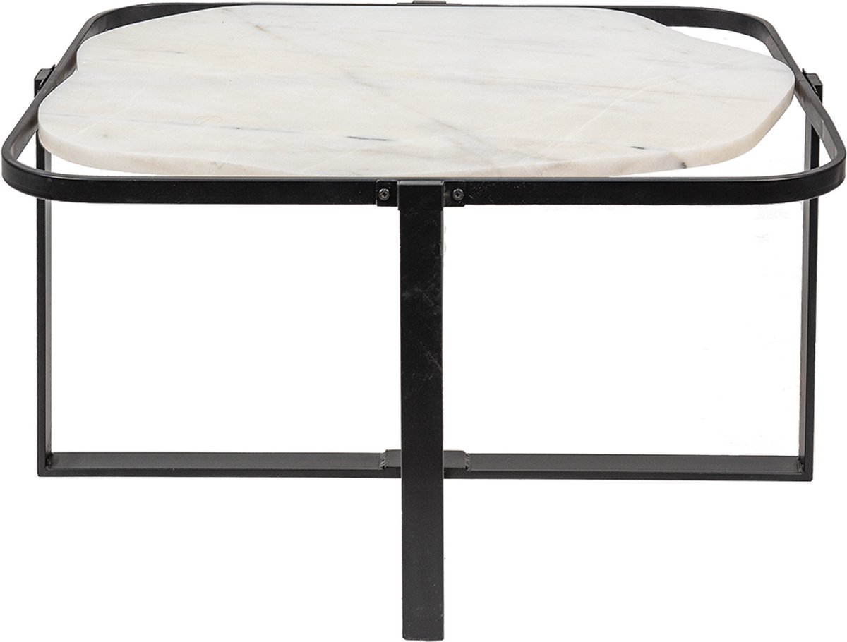 Clayre & Eef Salontafel 86*68*45 Cm, Grijs Ijzer Tafel Tafel - Zwart