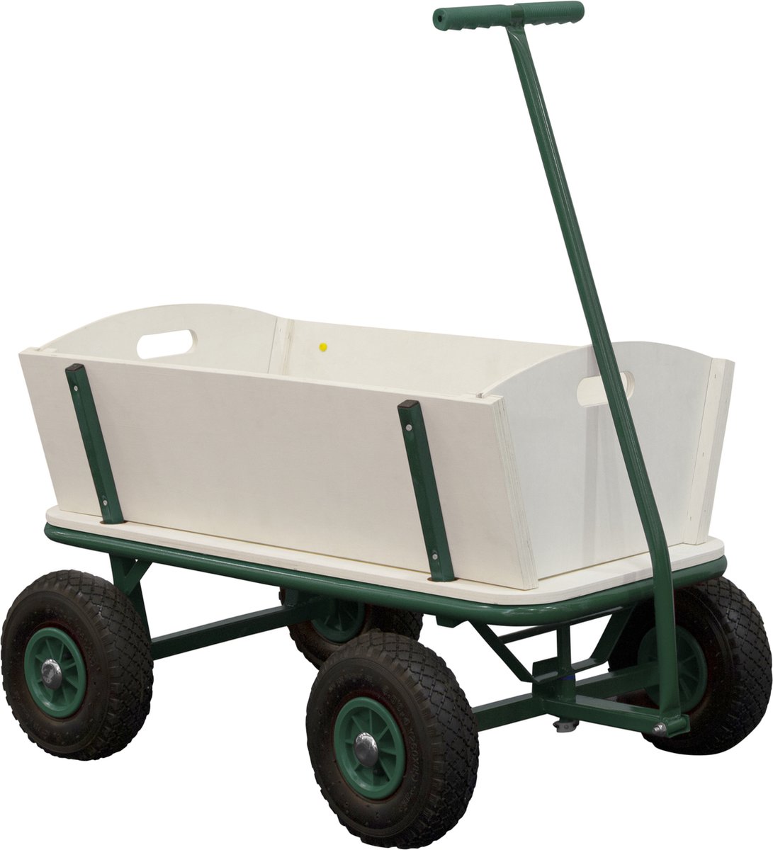 Sunny Billy Beach Wagon / Bolderkar Van Blank Hout Bolderwagen Met Luchtbanden In - Groen