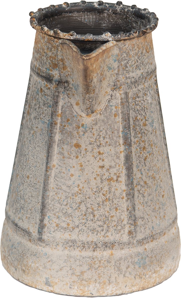 Clayre & Eef Decoratie Gieter 14*14*20 Cm Metaal Woonaccessoires Huisdecoratie Tuinaccessoires - Grijs
