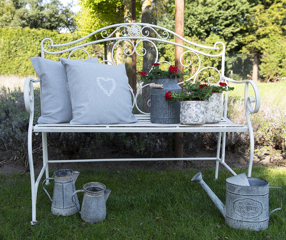 Clayre & Eef Decoratie Gieter 12*12*16 Cm Metaal Woonaccessoires Huisdecoratie Tuinaccessoires - Grijs