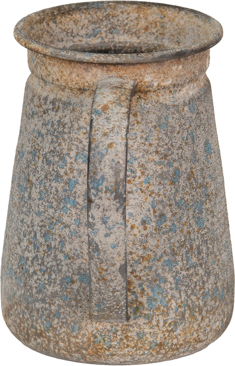 Clayre & Eef Decoratie Gieter 12*12*16 Cm Metaal Woonaccessoires Huisdecoratie Tuinaccessoires - Grijs