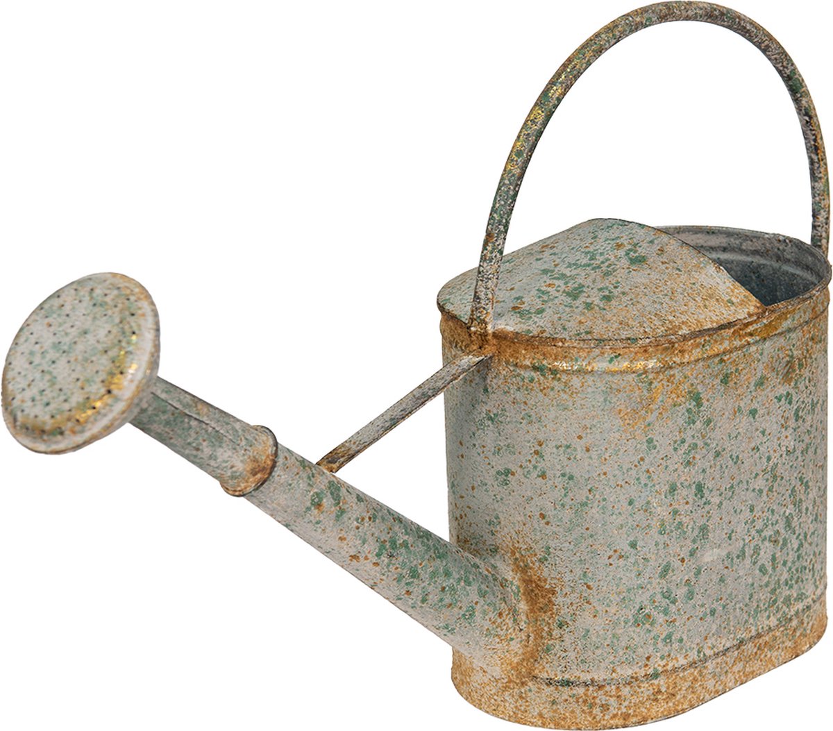 Clayre & Eef Decoratie Gieter 12*12*16 Cm Metaal Woonaccessoires Huisdecoratie Tuinaccessoires - Grijs