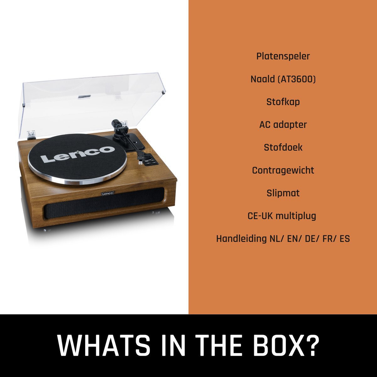 Lenco Platenspeler Met 4 Ingebouwde Luidsprekers Ls-410wa Hout - Bruin