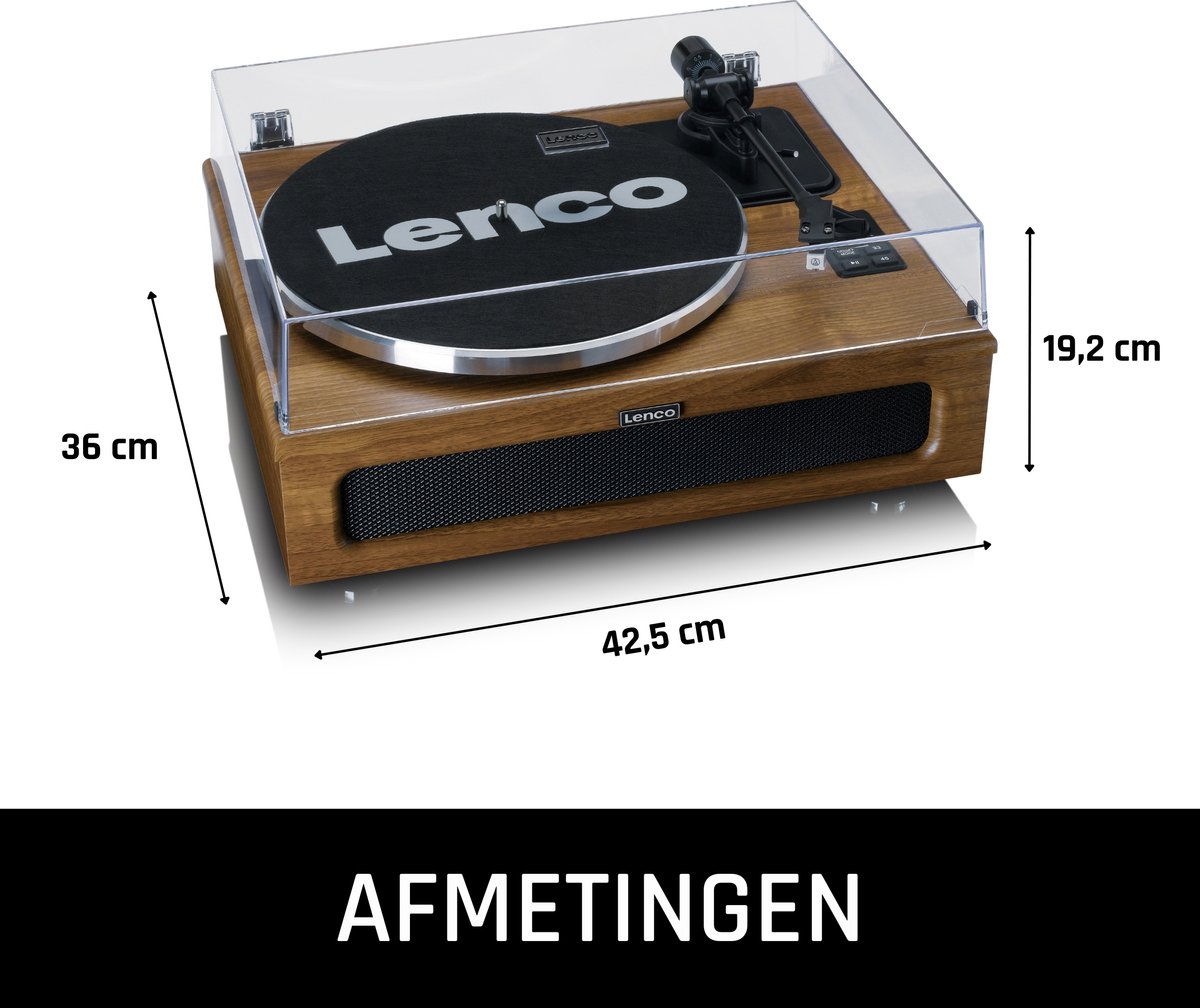 Lenco Platenspeler Met 4 Ingebouwde Luidsprekers Ls-410wa Hout - Bruin