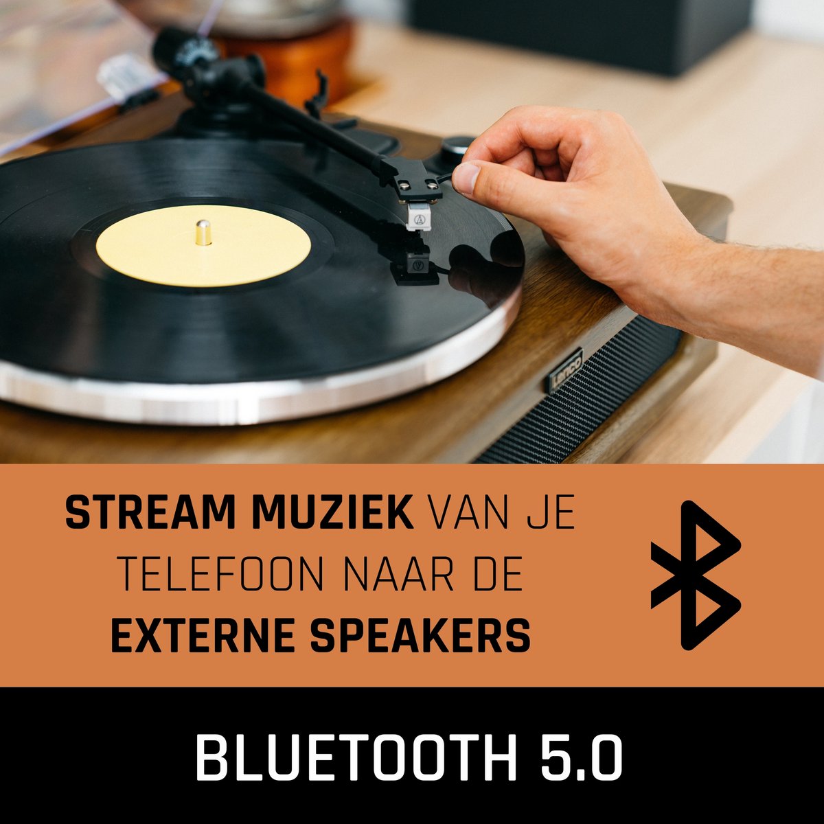 Lenco Platenspeler Met 4 Ingebouwde Luidsprekers Ls-410wa Hout - Bruin