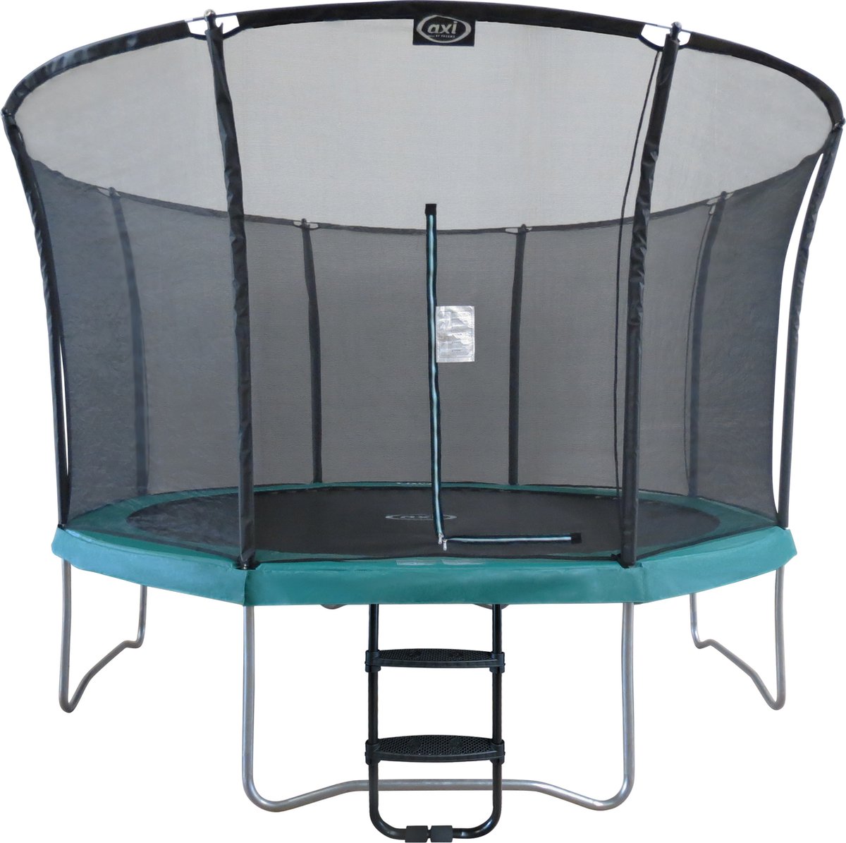 axi Denver Trampoline Met Ladder & Veiligheidsnet Ø 366 Cm Onground Trampoline Op Palen Voor Kinderen - Groen