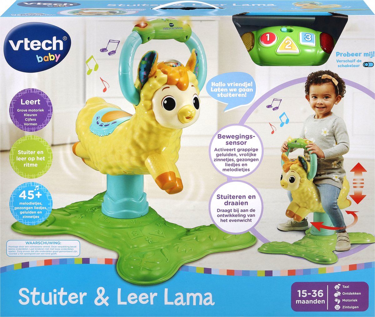 Vtech Hobbelfiguur Stuiter & Leer Lama Junior 52 Cm/groen - Beige