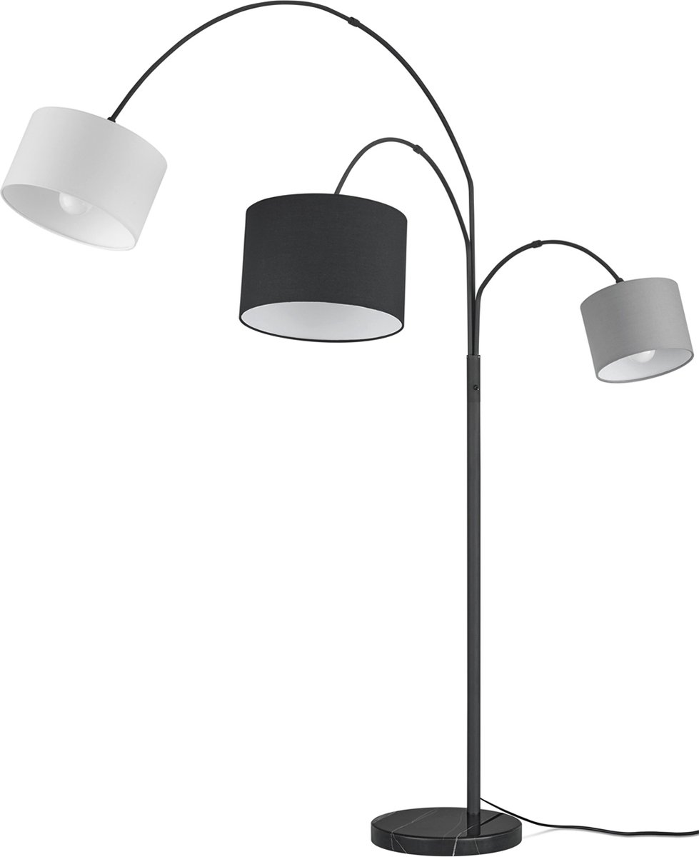 BES LED Led Vloerlamp - Trion Clara - E27 Fitting - Rond - Mat - Aluminium - Zwart