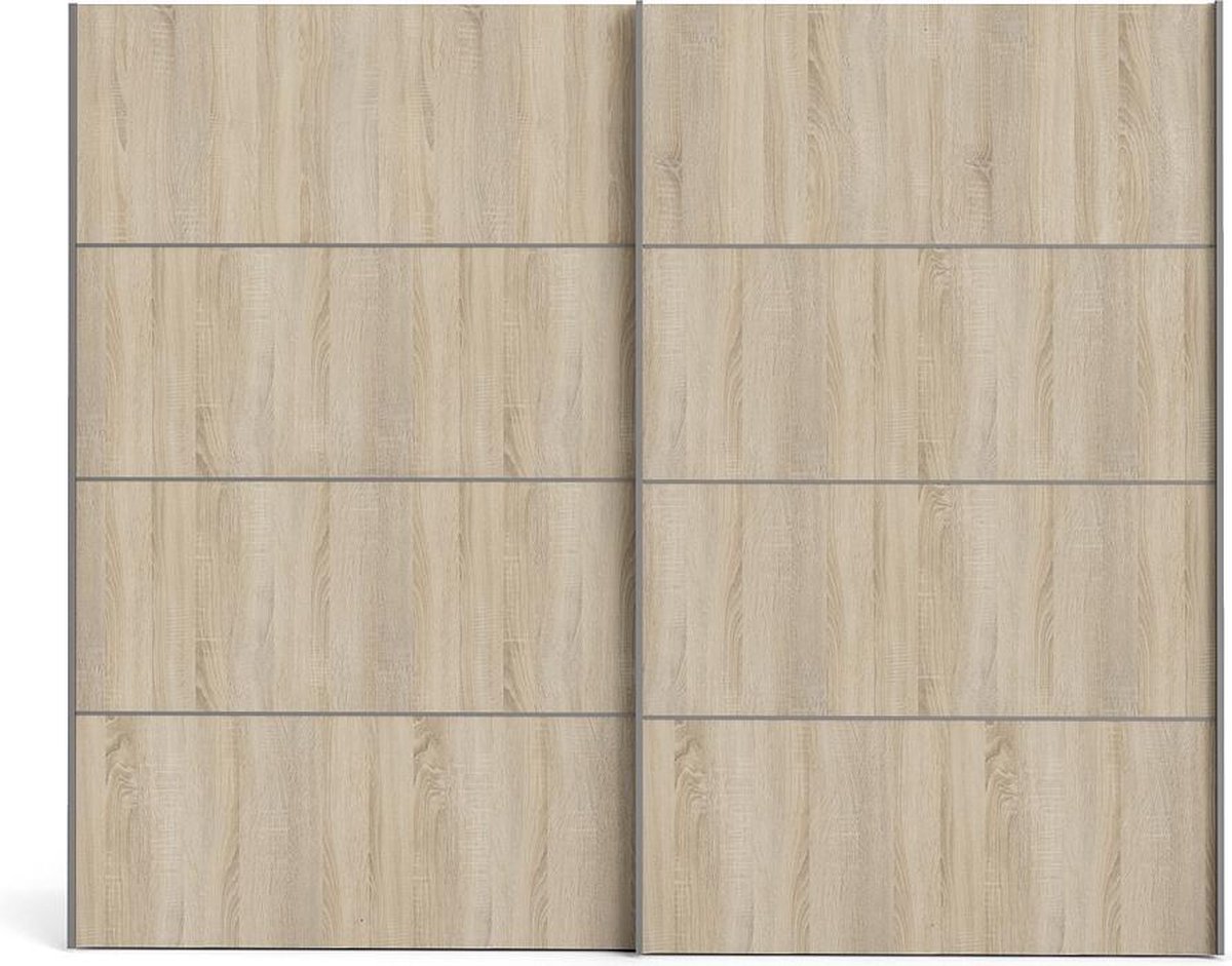 Veto Schuifdeurkast 2 Deuren Breed 243 Cm, Eiken Decor. - Wit