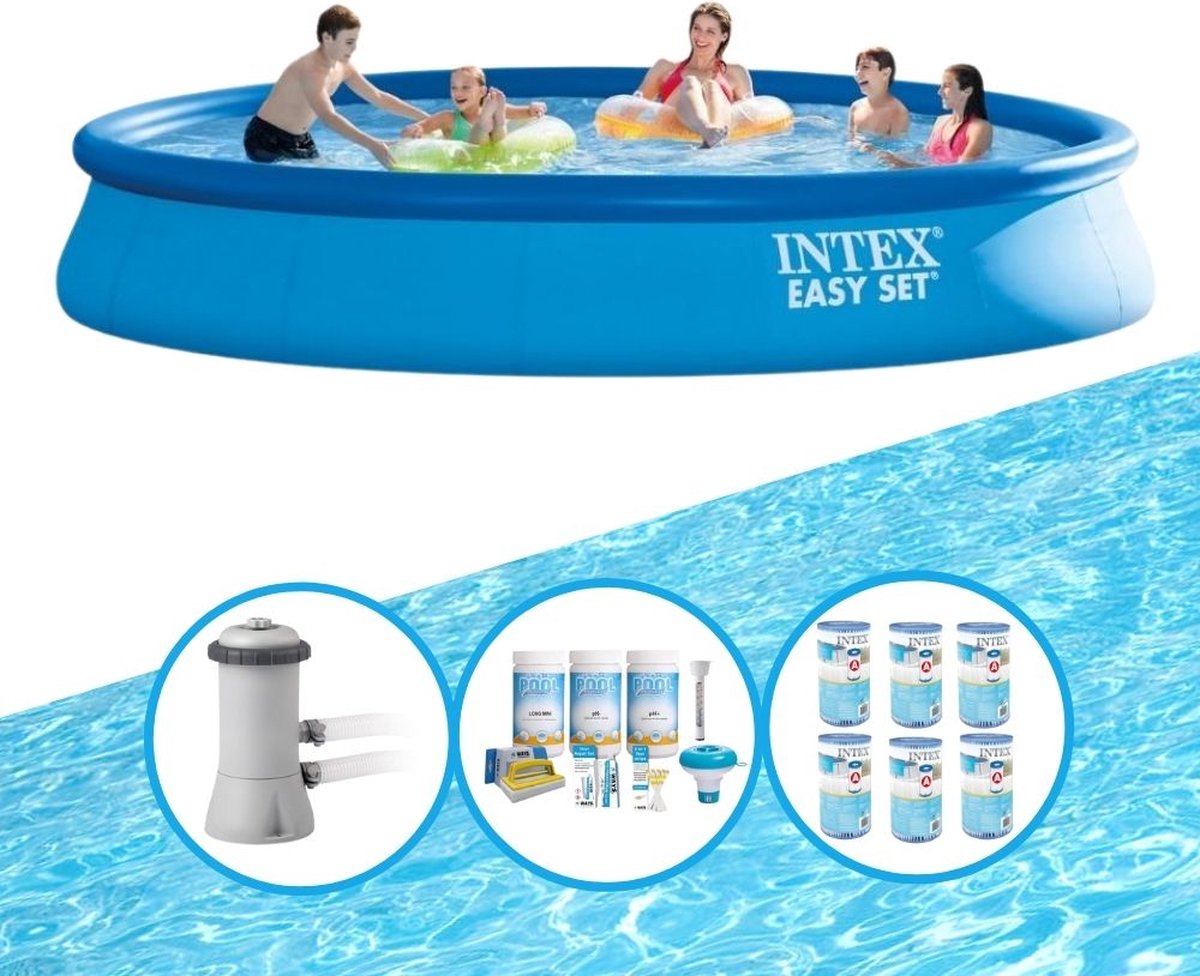 Intex Zwembad Easy Set - Zwembad Bundel - 457x84 Cm - Blauw