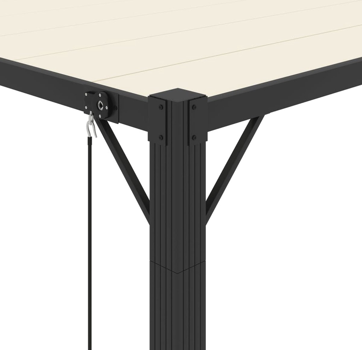 Vidaxl Prieel Met Lamellendak 3x4 M Stof En Aluminium Crèmekleurig