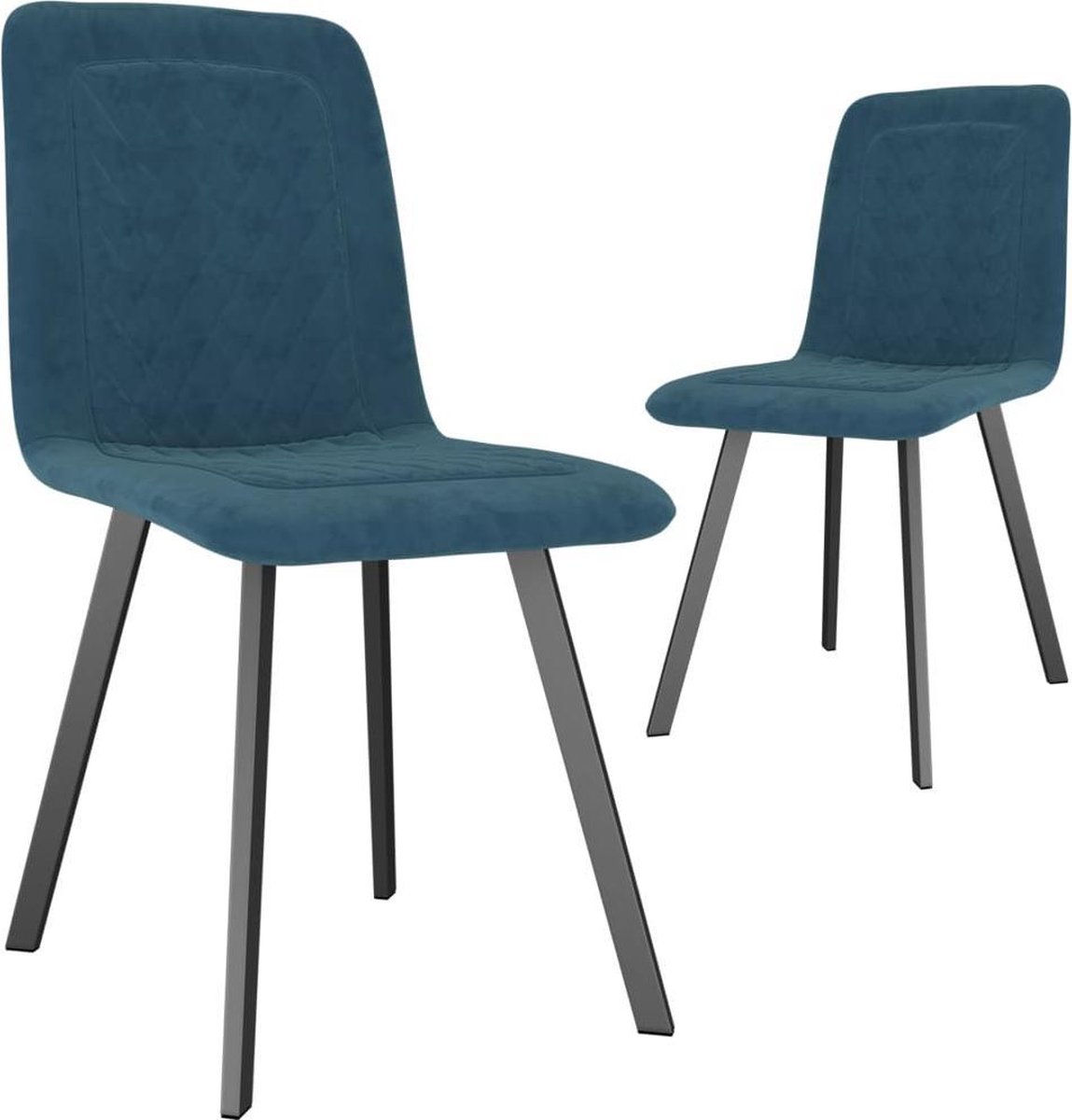 Vidaxl Eetkamerstoelen 2 St Fluweel - Blauw