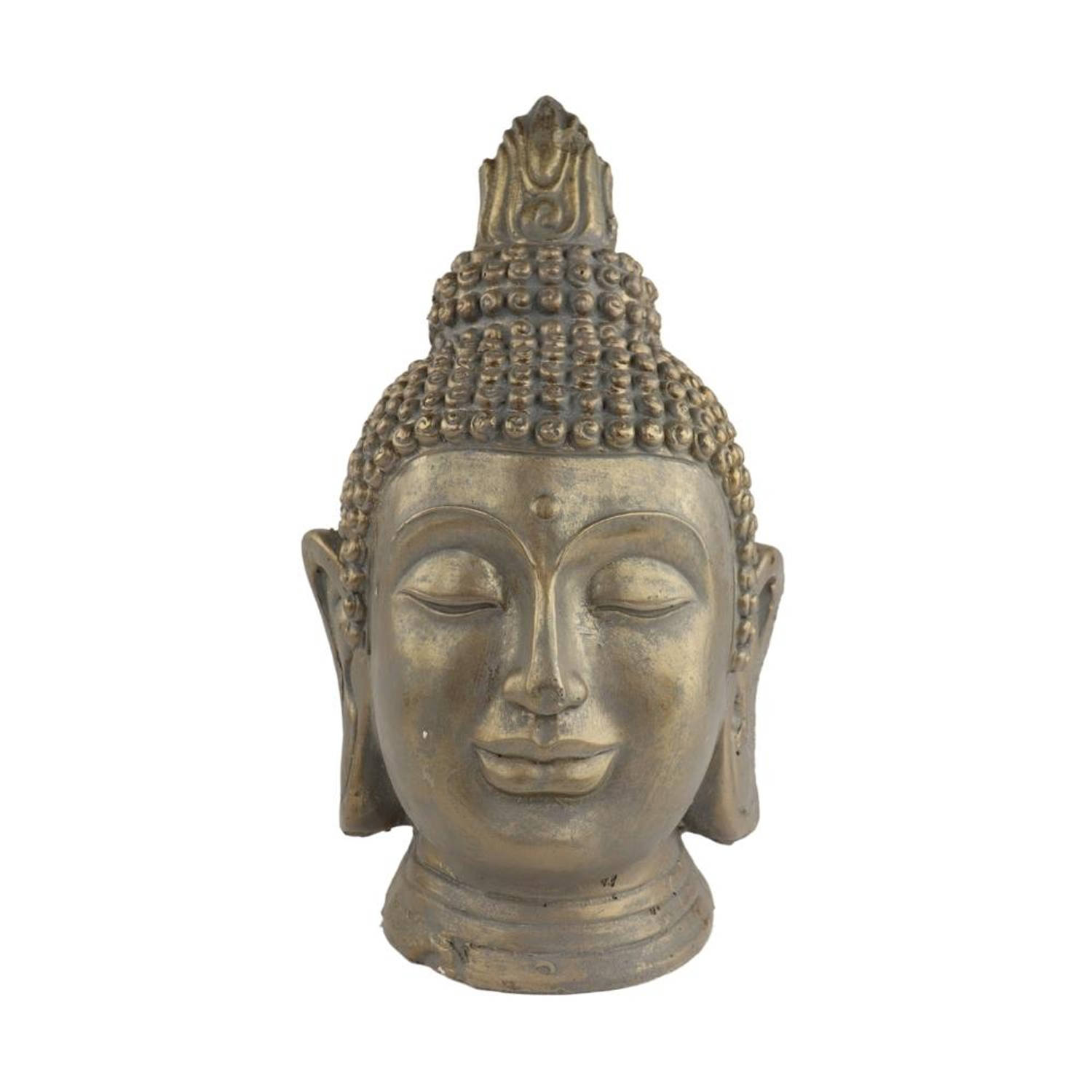 Orange85 Buddha Hoofd - Boedha - Budha 24x24x44cm - Staal - Goud