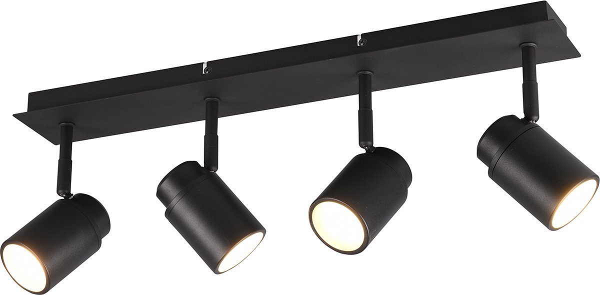 BES LED Led Plafondspot - Trion Artion - Gu10 Fitting - Spatwaterdicht Ip44 - Rechthoek - Mat - Aluminium - Zwart