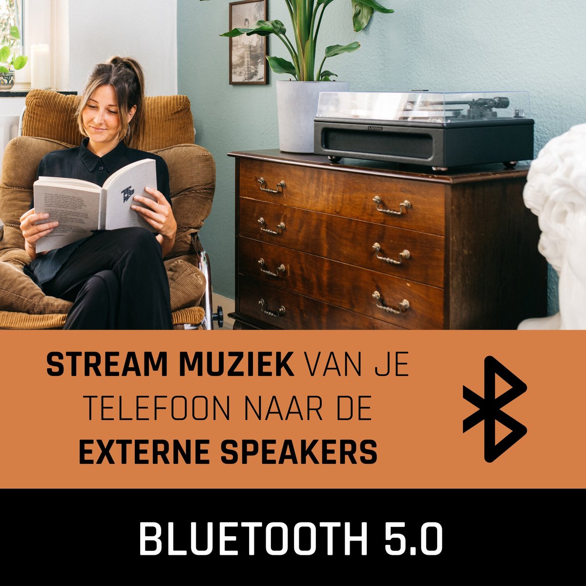 Lenco Platenspeler Met 4 Ingebouwde Luidsprekers Ls-430bk - Zwart