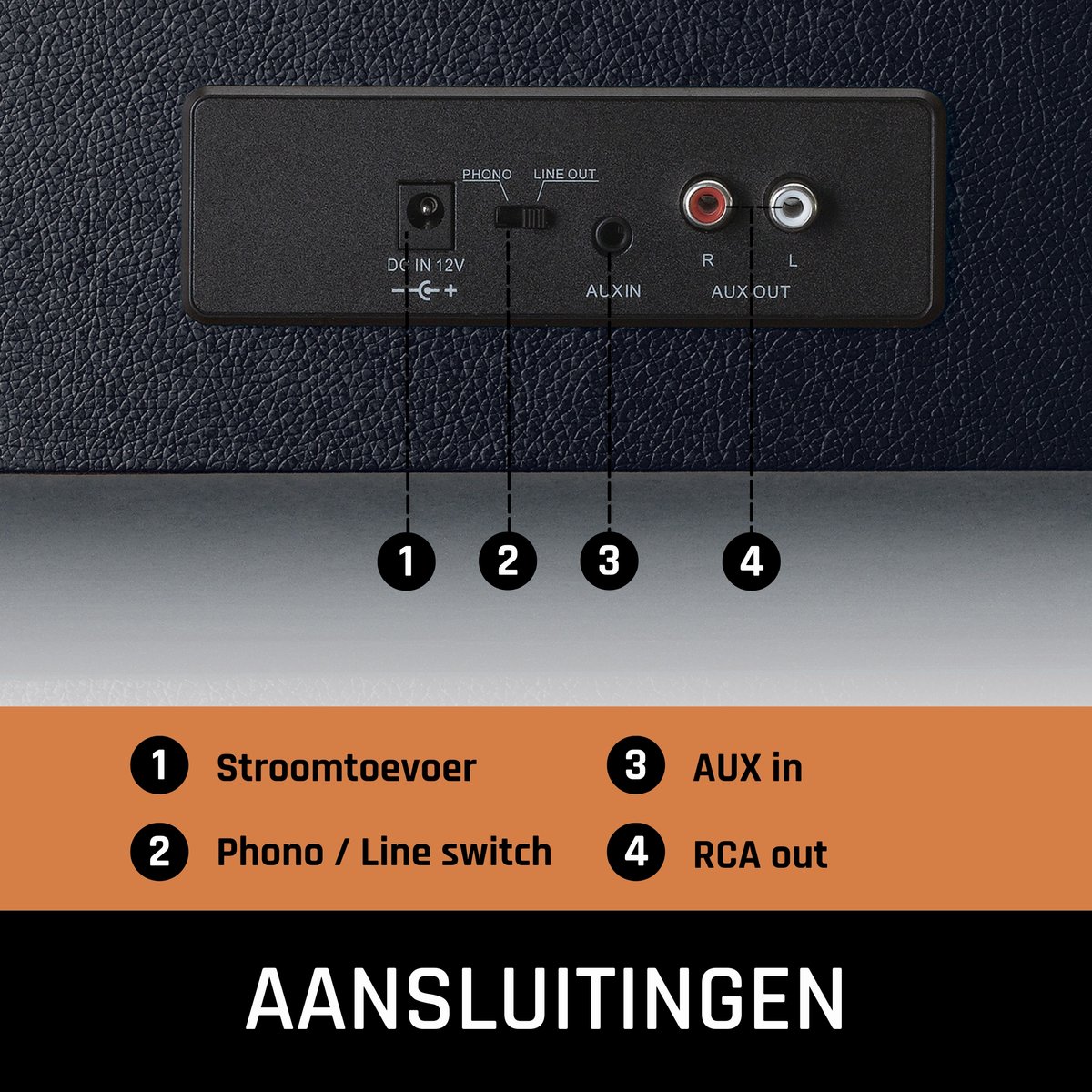 Lenco Platenspeler Met 4 Ingebouwde Luidsprekers Ls-430bk - Zwart