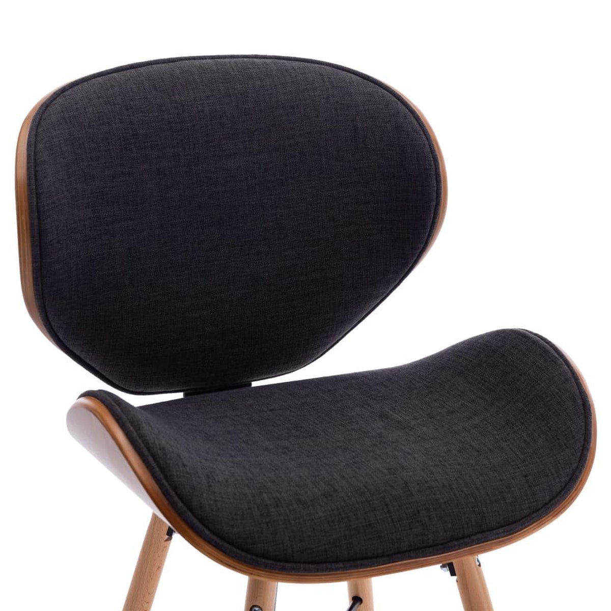 Vidaxl Eetkamerstoelen 6 St Stof En Gebogen Hout Donker - Grijs