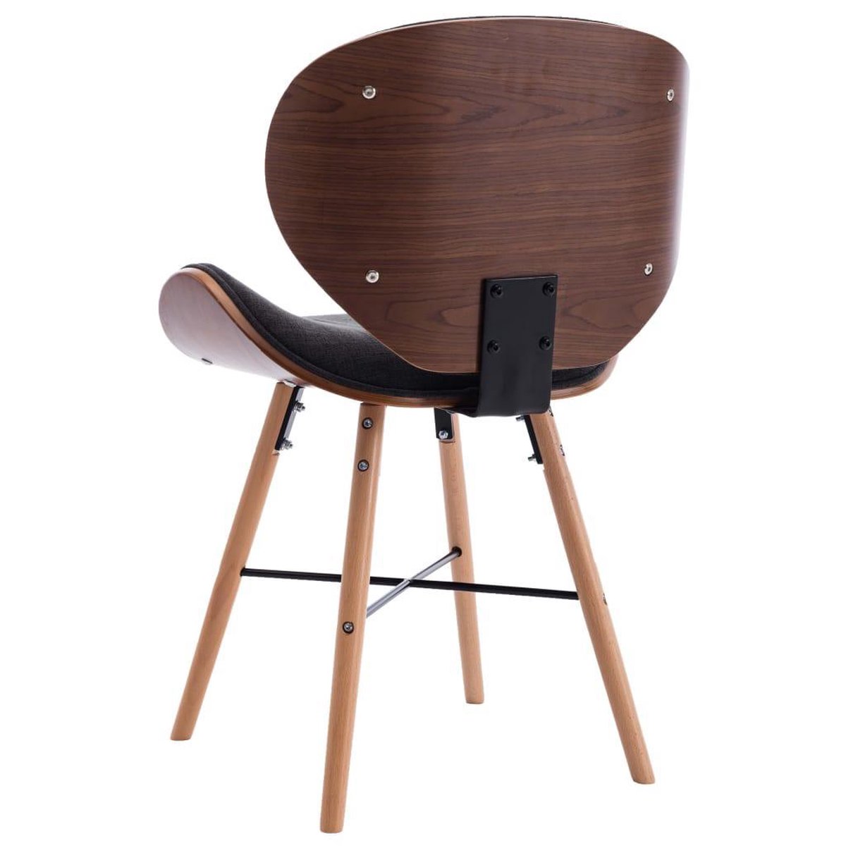 Vidaxl Eetkamerstoelen 6 St Stof En Gebogen Hout Donker - Grijs