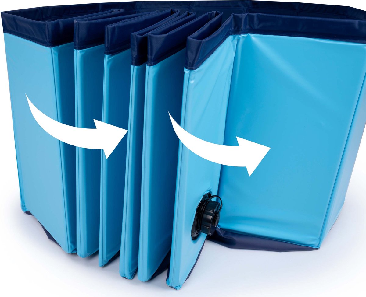 Pet Comfort Pet Hondenzwembad - 120 X 30 Cm - Middelgrote Hondenrassen - Opvouwbaar Honden Bad - Anti-slip Bodem - Blauw