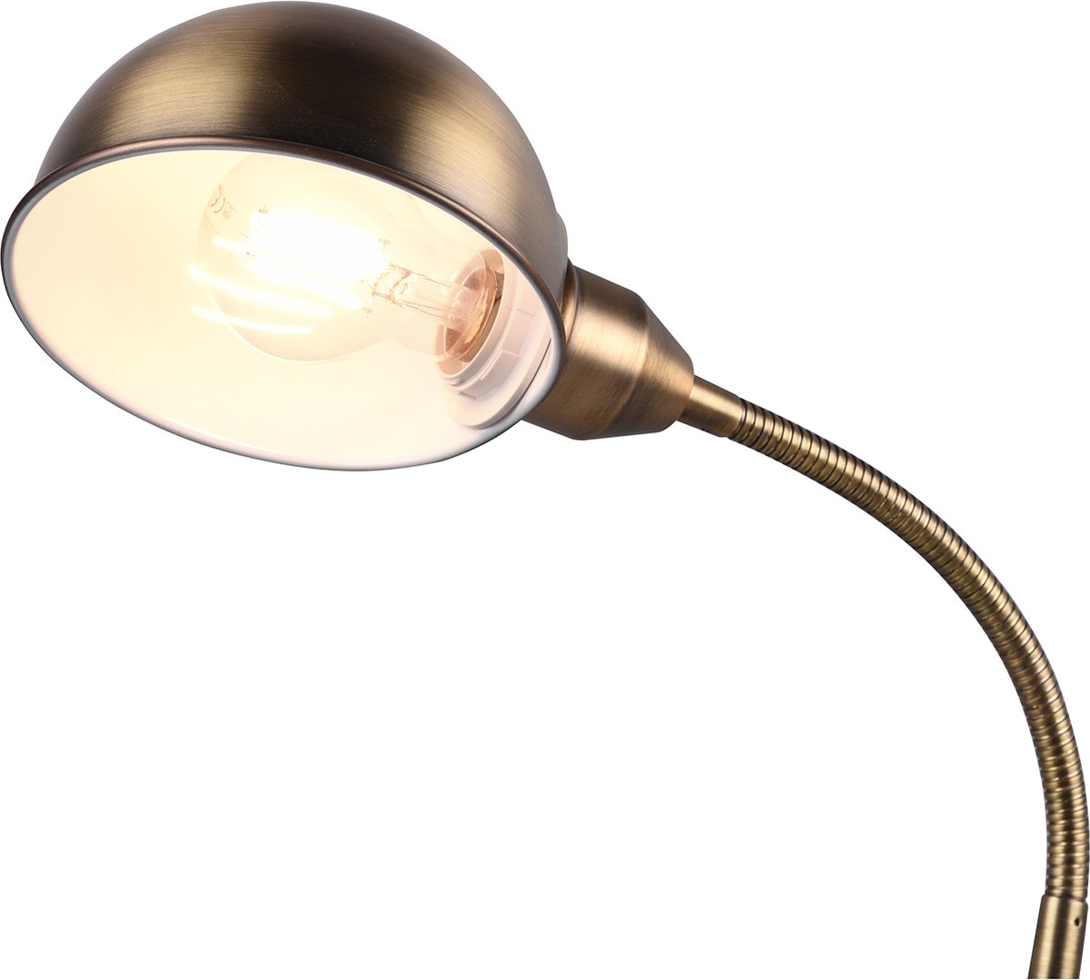 BES LED Led Bureaulamp - Tafelverlichting - Trion Pirle - E27 Fitting - Rond - Mat - Aluminium - Goud