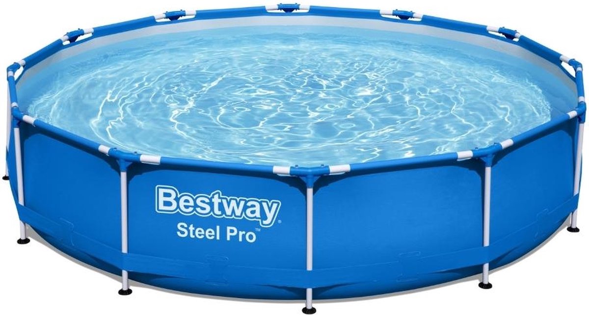 Bestway Steel Pro Opzetzwembad - 366 X 76 Cm - Zwembad Met Filterpomp - Rond - Frame Van Staal - - Blauw