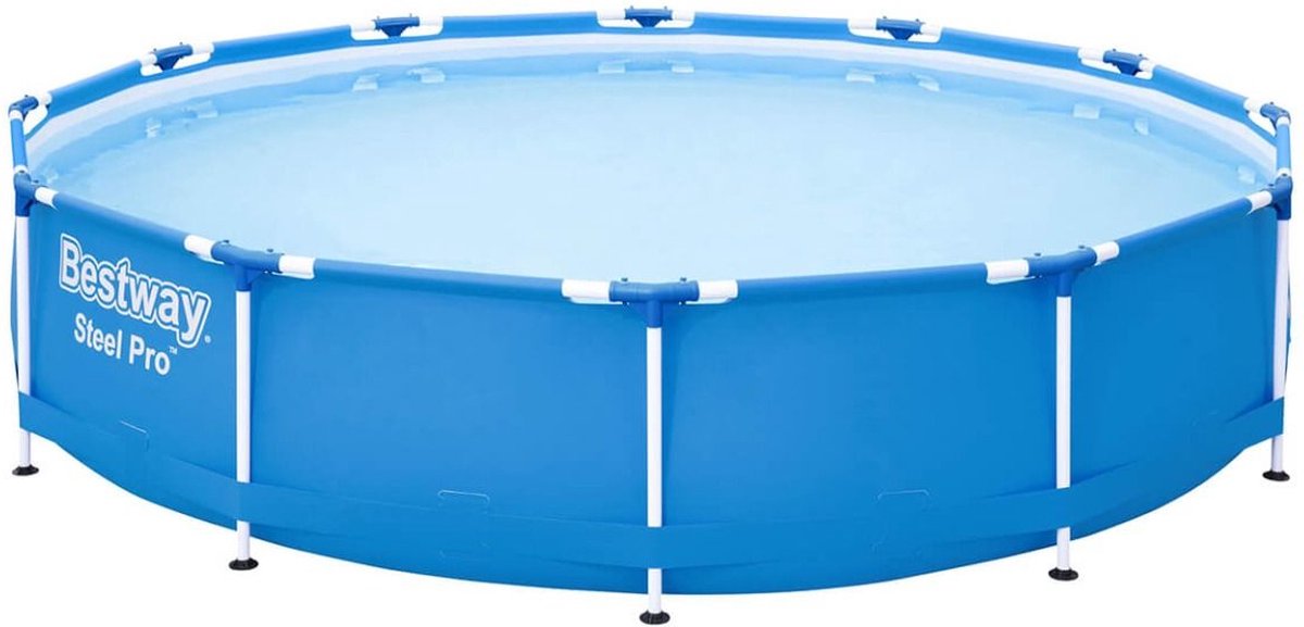 Bestway Steel Pro Opzetzwembad - 366 X 76 Cm - Zwembad Met Filterpomp - Rond - Frame Van Staal - - Blauw