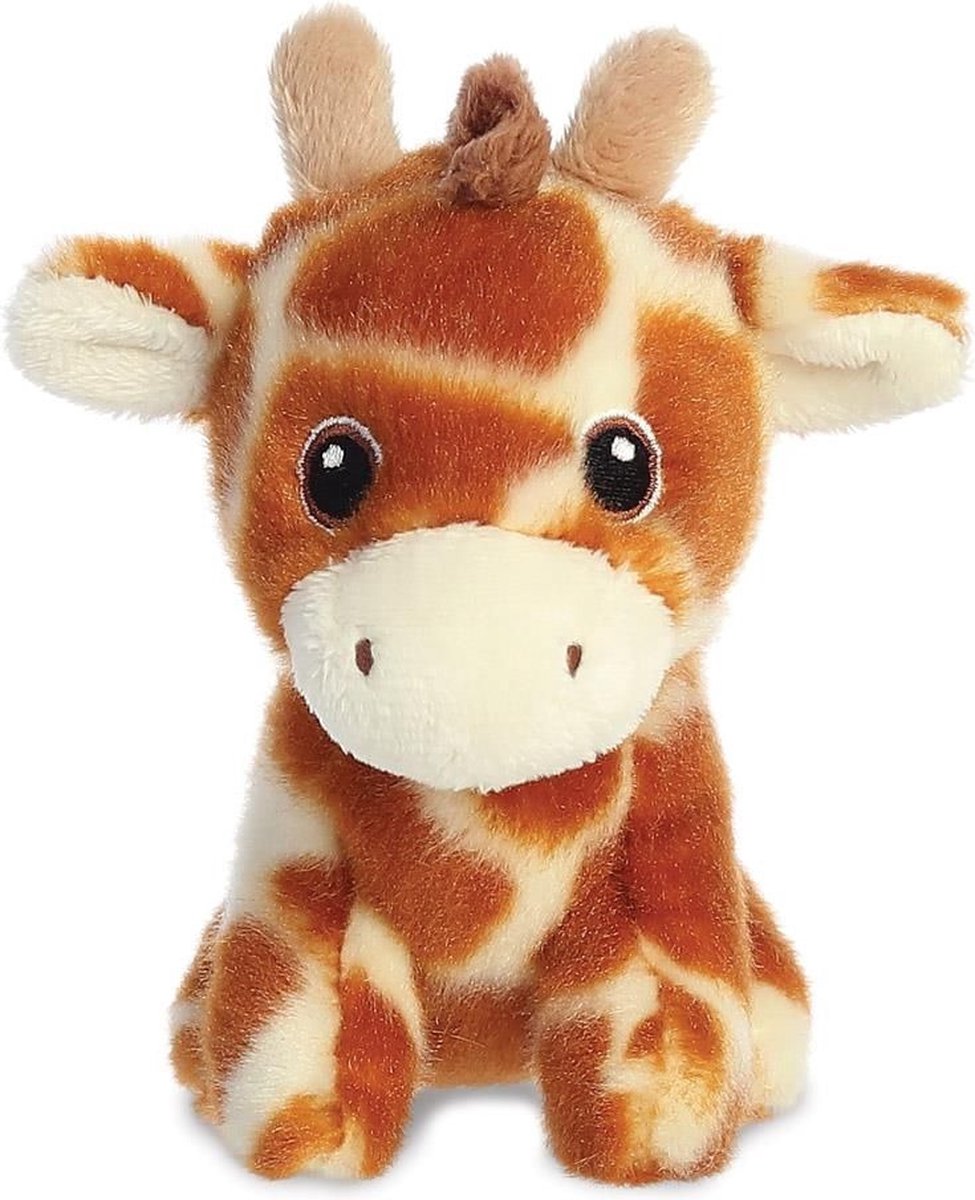 Aurora Pluche Dieren Knuffels Giraffe Van 13 Cm - Knuffeldier