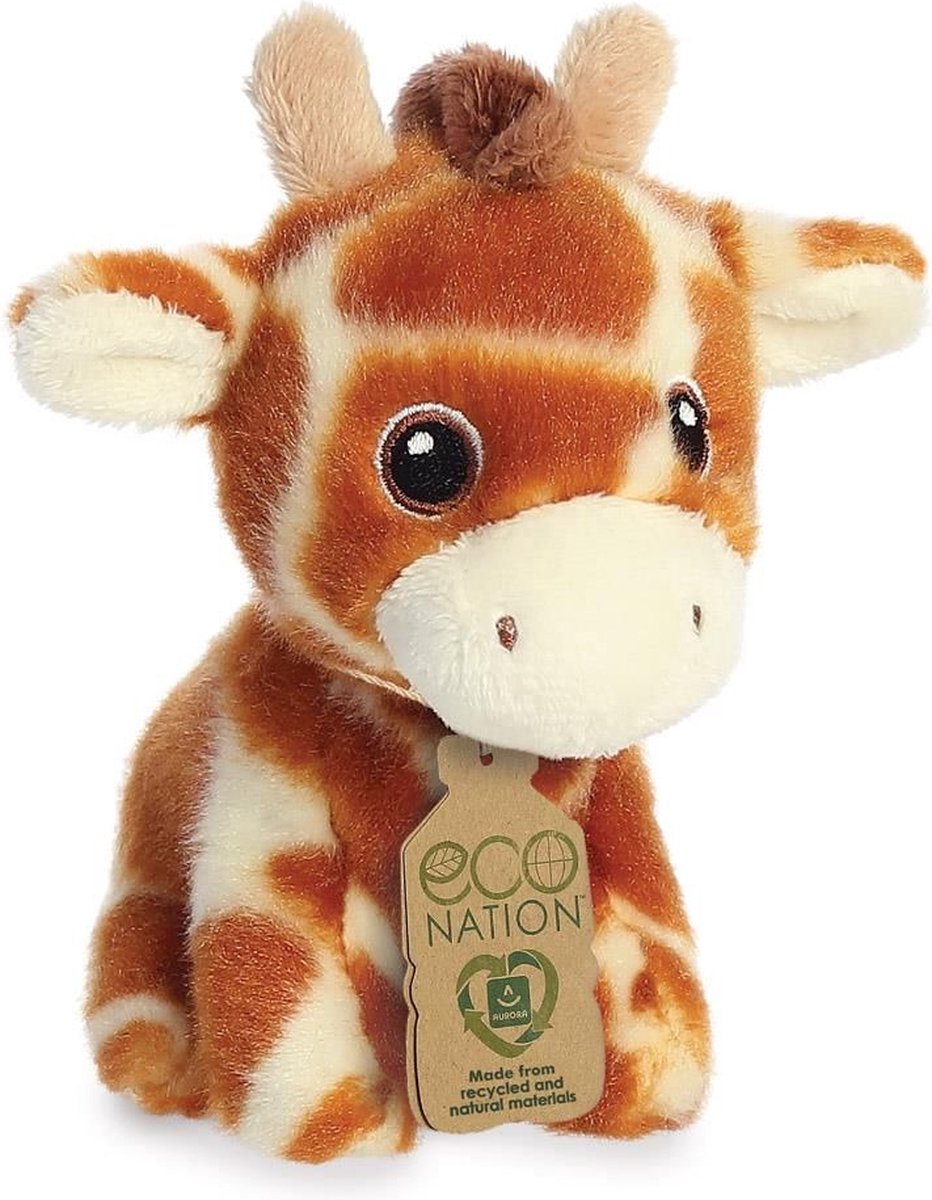 Aurora Pluche Dieren Knuffels Giraffe Van 13 Cm - Knuffeldier