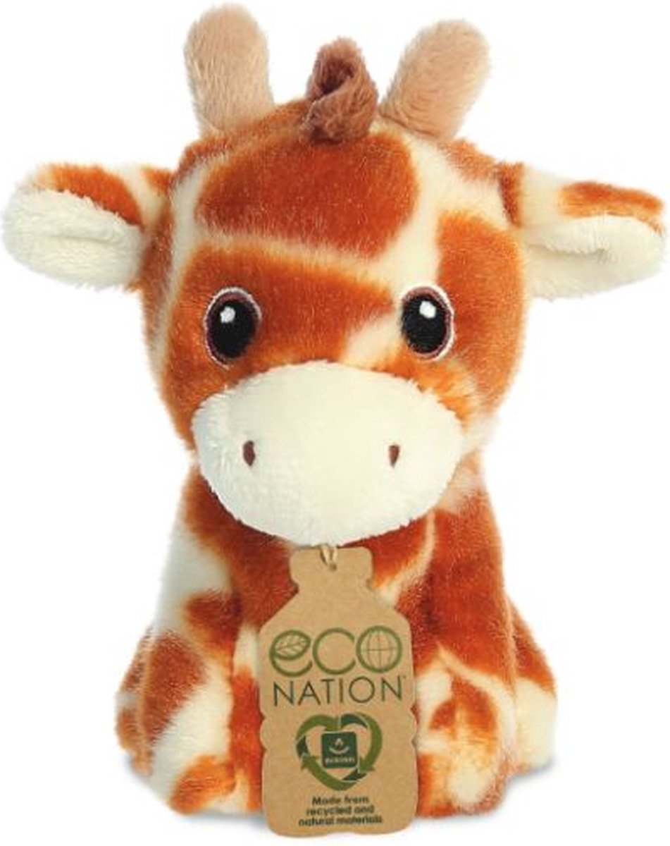Aurora Pluche Dieren Knuffels Giraffe Van 13 Cm - Knuffeldier
