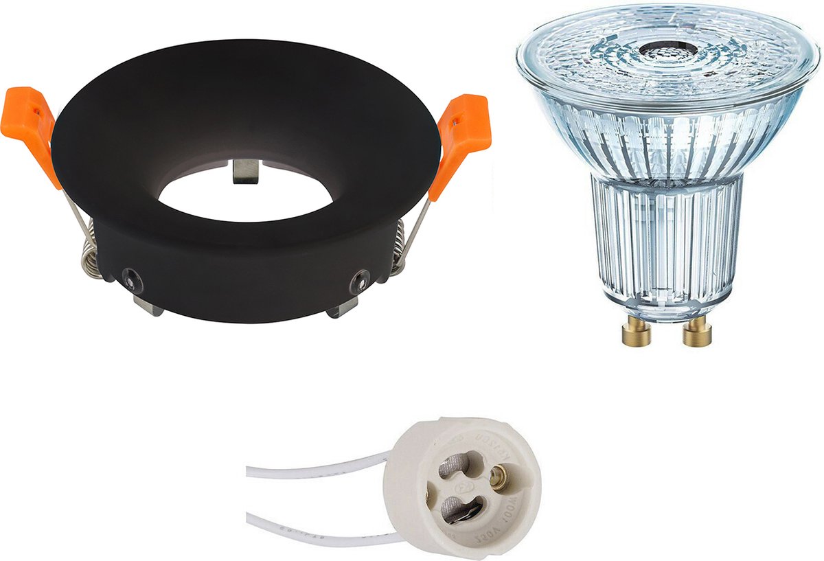 BES LED Led Spot Set - Osram Parathom Par16 930 36d - Gu10 Fitting - Dimbaar - Inbouw Rond - Mat - 3.7w - Warm Wit 3000k - - Zwart