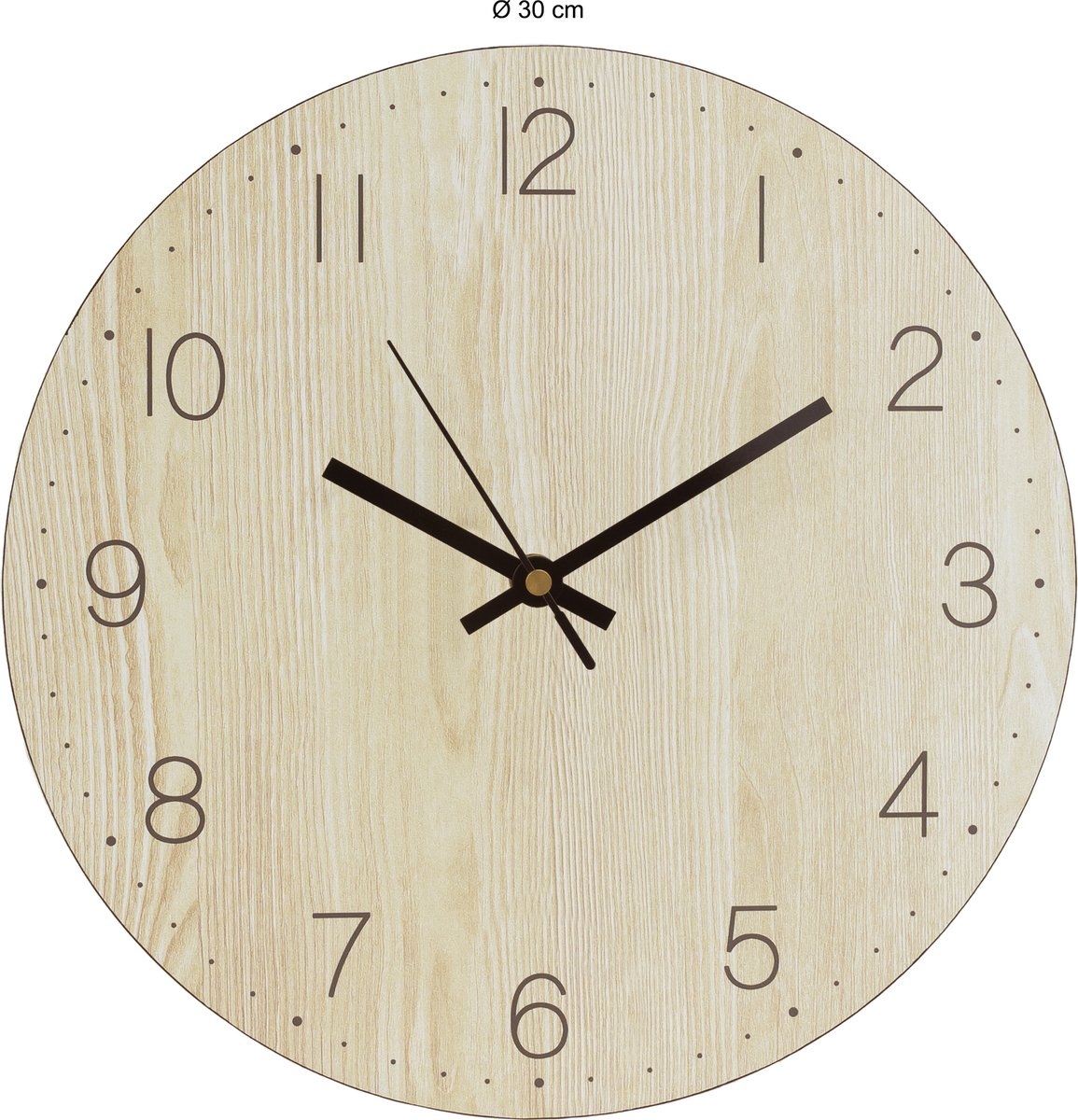 Quvio Wandklok - Lichthout - Bruin