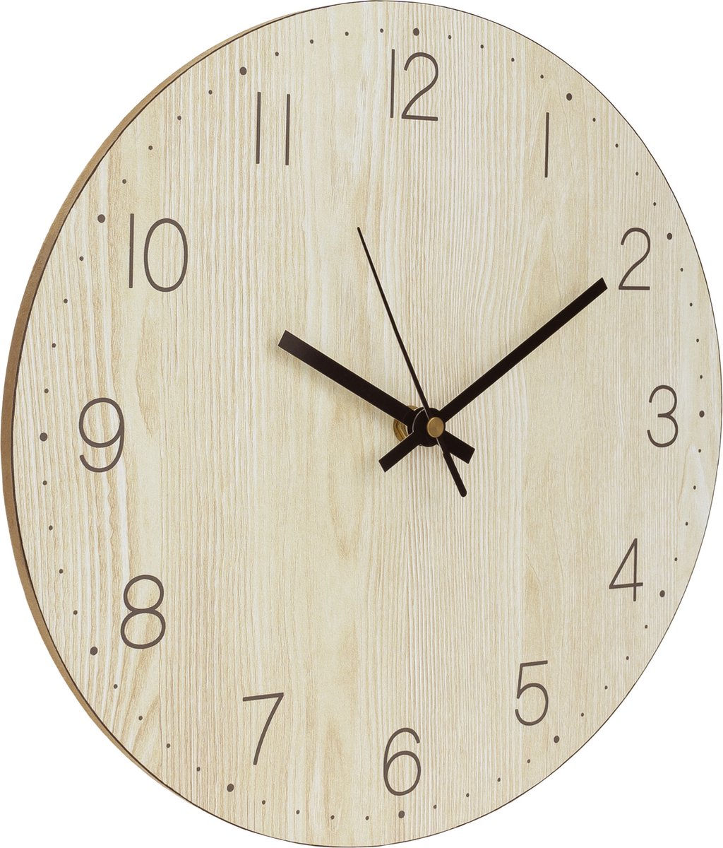 Quvio Wandklok - Lichthout - Bruin