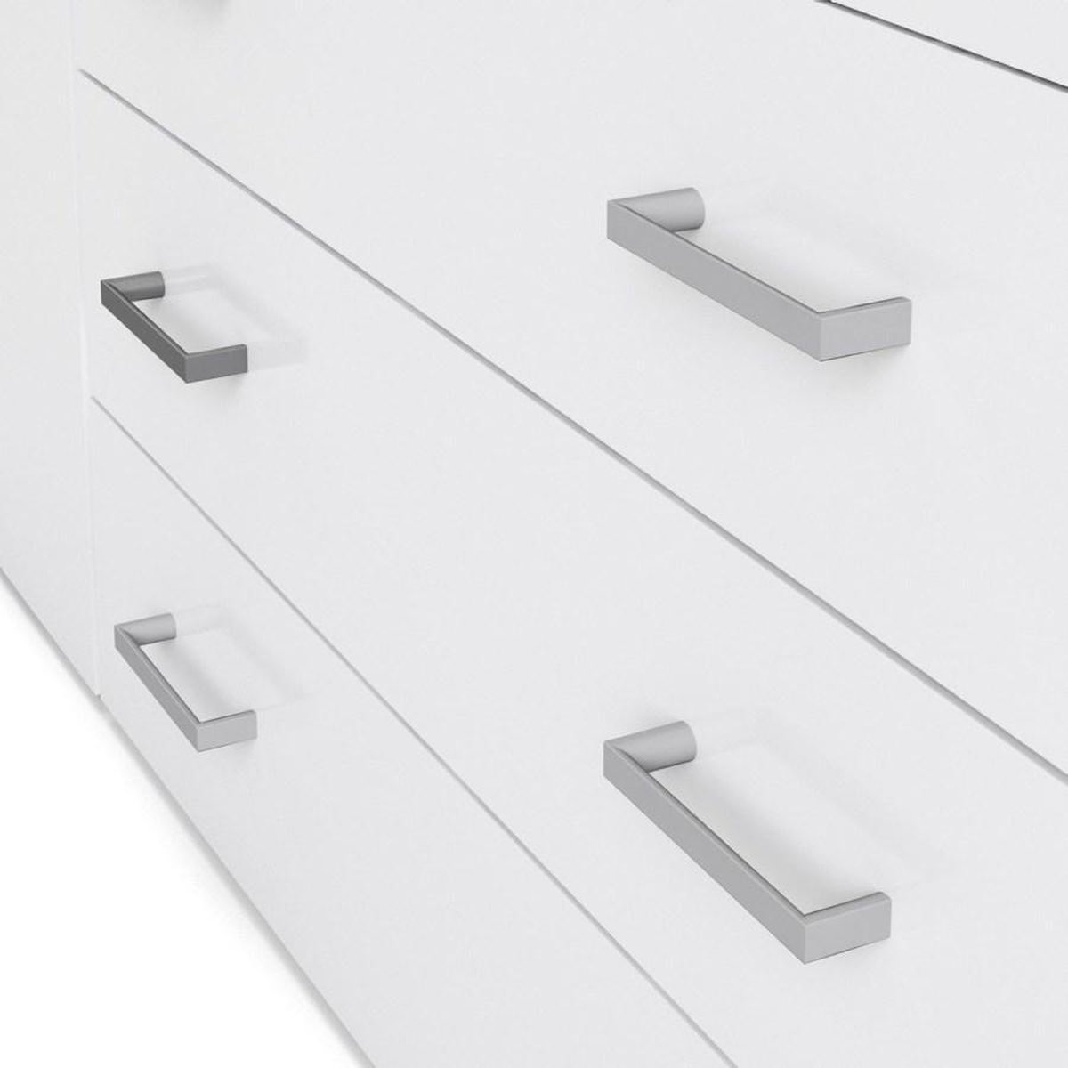 Spell Kledingkast 4 Deuren, 3 Lades, Hoogglans. - Wit