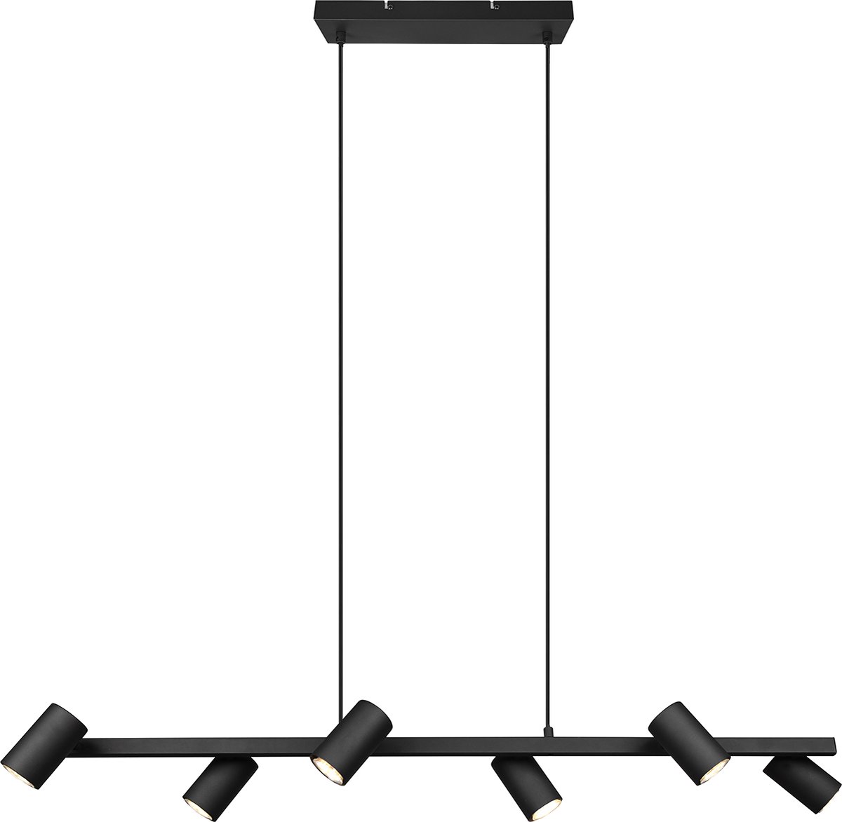 BES LED Led Hanglamp - Trion Milona - Gu10 Fitting - 6-lichts - Rond - Mat - Aluminium - Zwart